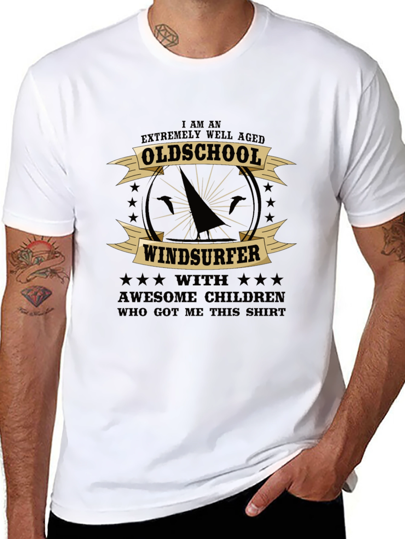 Oldschool Windsurfer Graphic T-Shirt