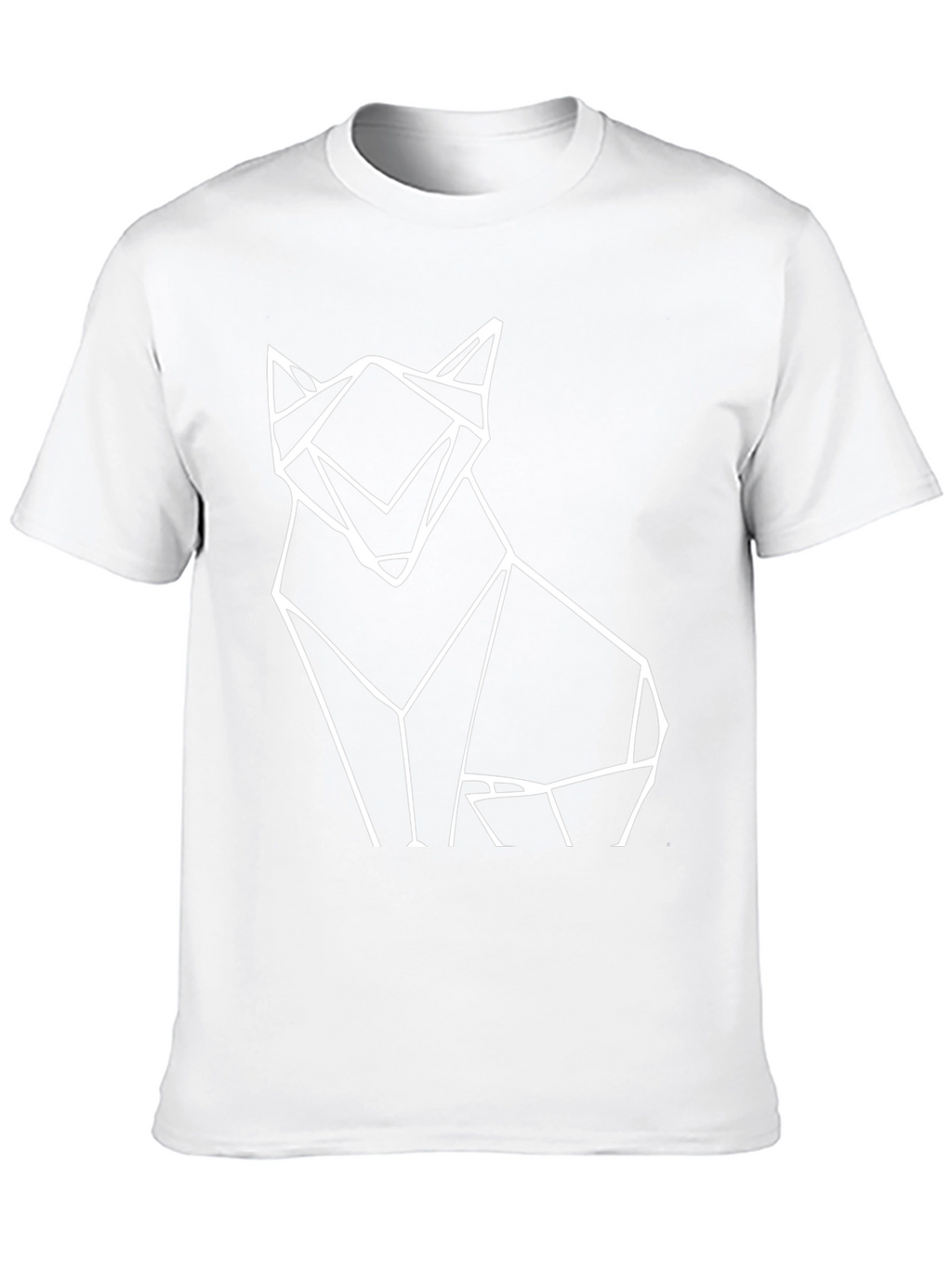 Geometric Wolf Graphic Tee - Black