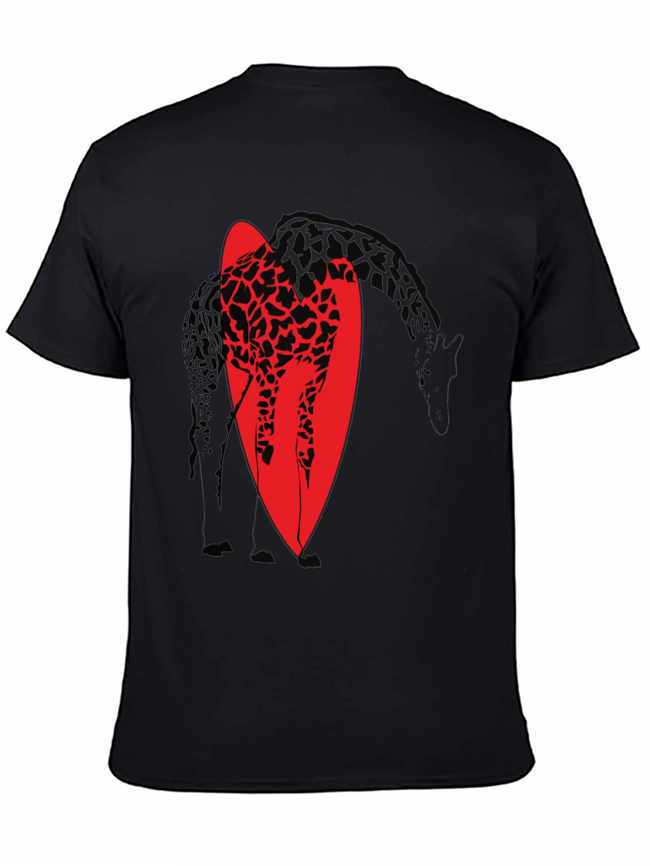 Giraffe Graphic Tee - Stylish Black Cotton T-Shirt