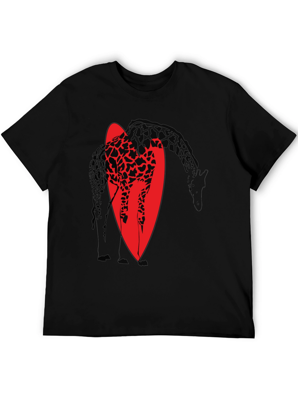 Giraffe Graphic Tee - Stylish Black Cotton T-Shirt