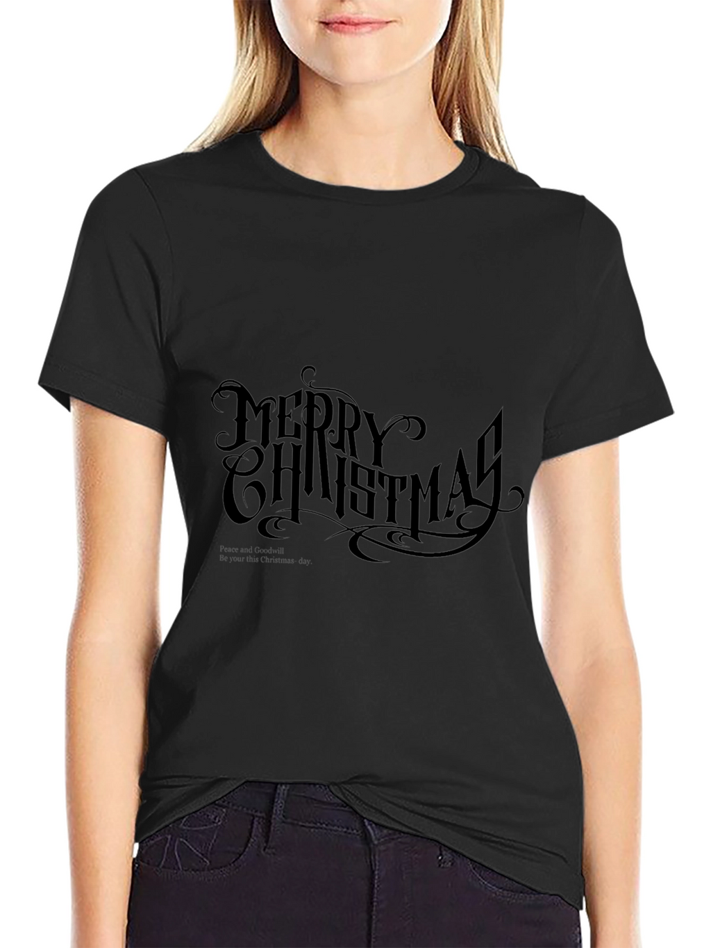 Merry Christmas Black Graphic Tee