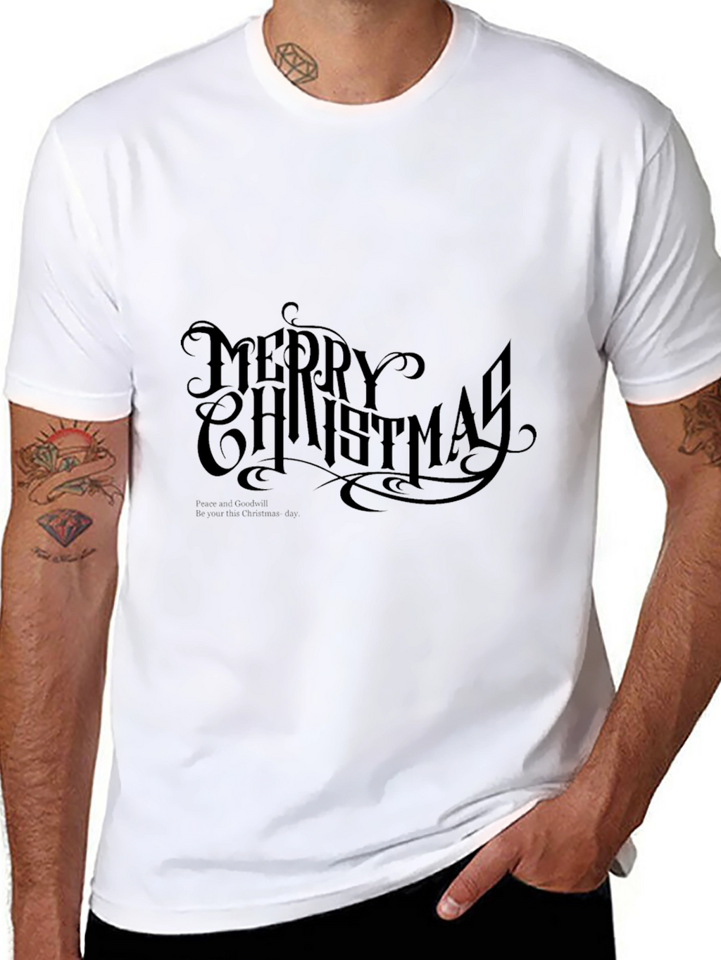 Merry Christmas Black Graphic Tee