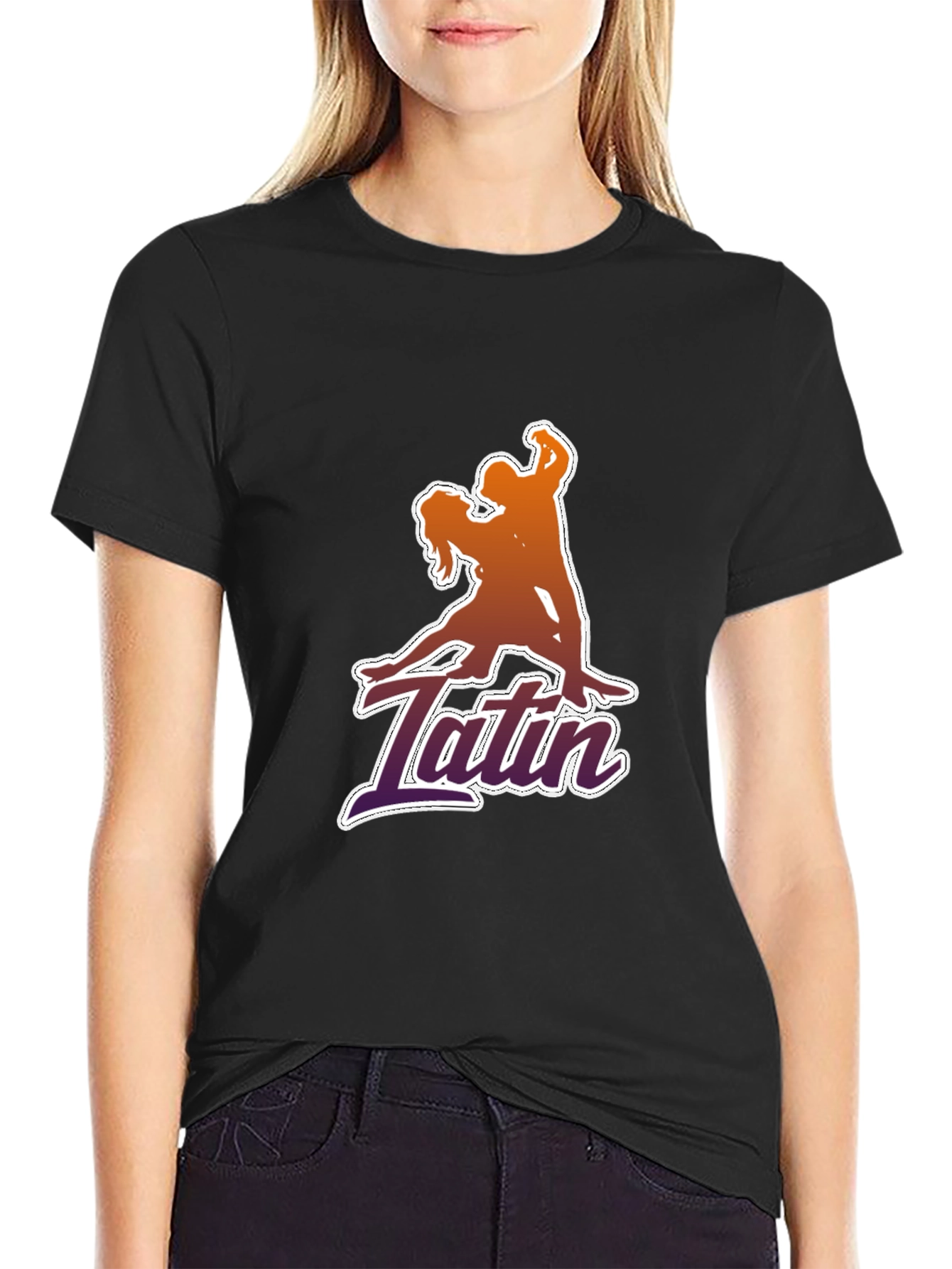 Latin Dance Graphic Tee - Stylish Black T-Shirt