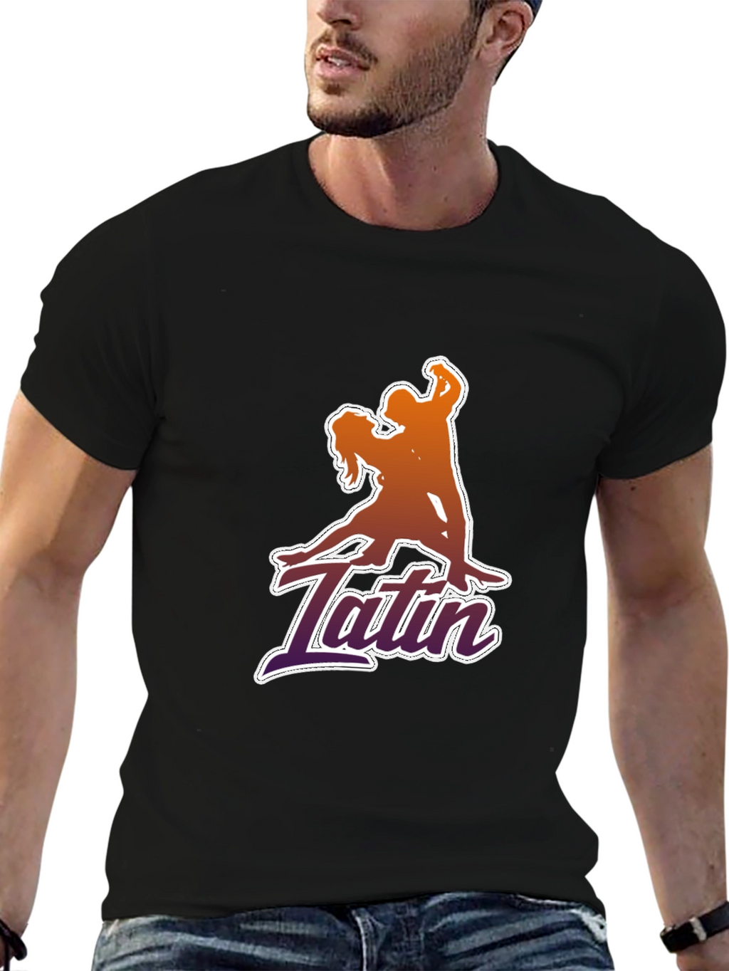 Latin Dance Graphic Tee - Stylish Black T-Shirt