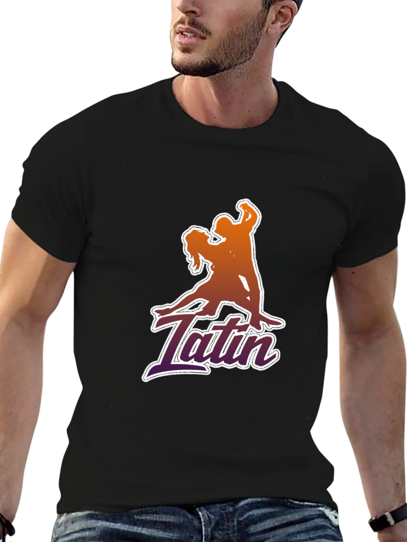 Latin Dance Graphic Tee - Stylish Black T-Shirt
