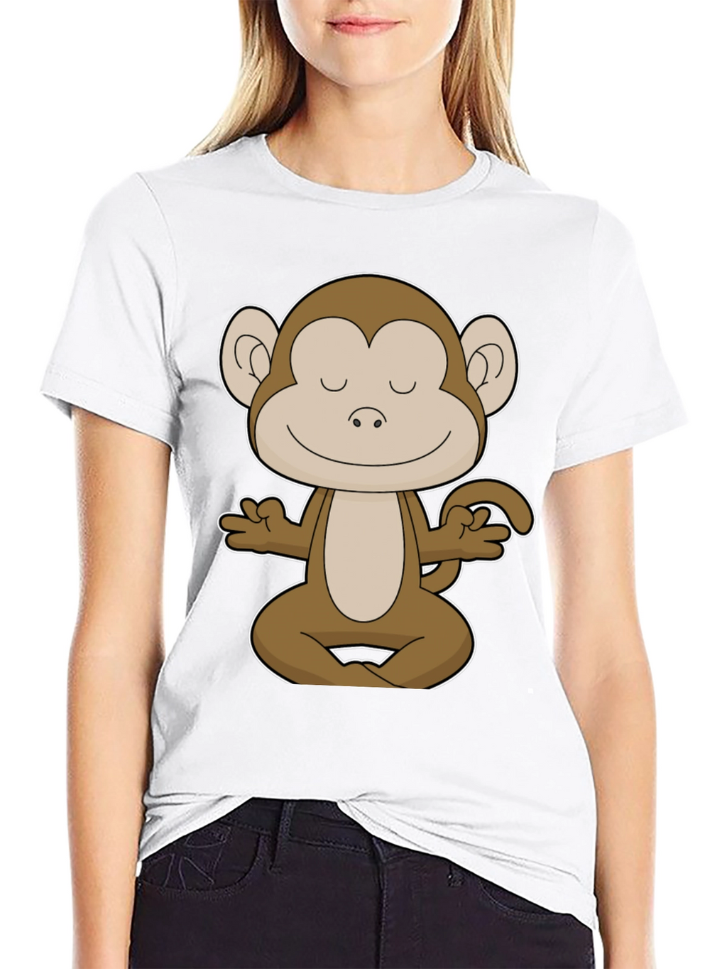 Meditating Monkey Graphic Tee - Yoga Funny T-Shirt