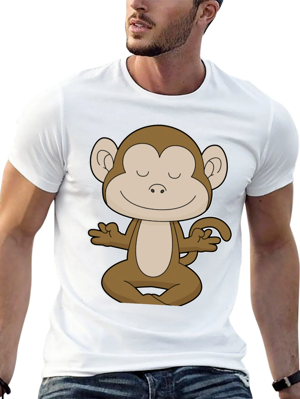 Meditating Monkey Graphic Tee - Yoga Funny T-Shirt