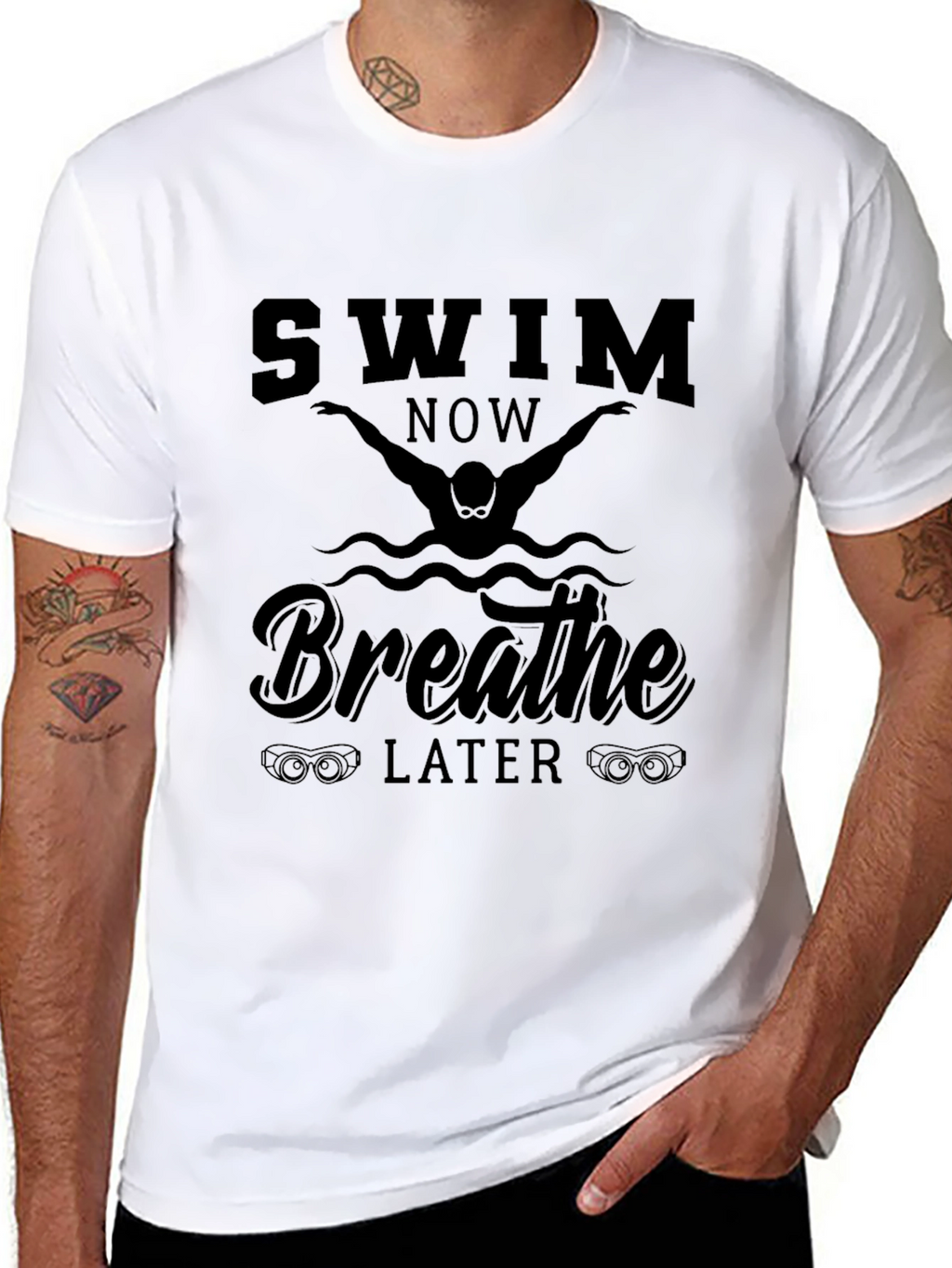 Swim Now Breathe Later Graphic Tee