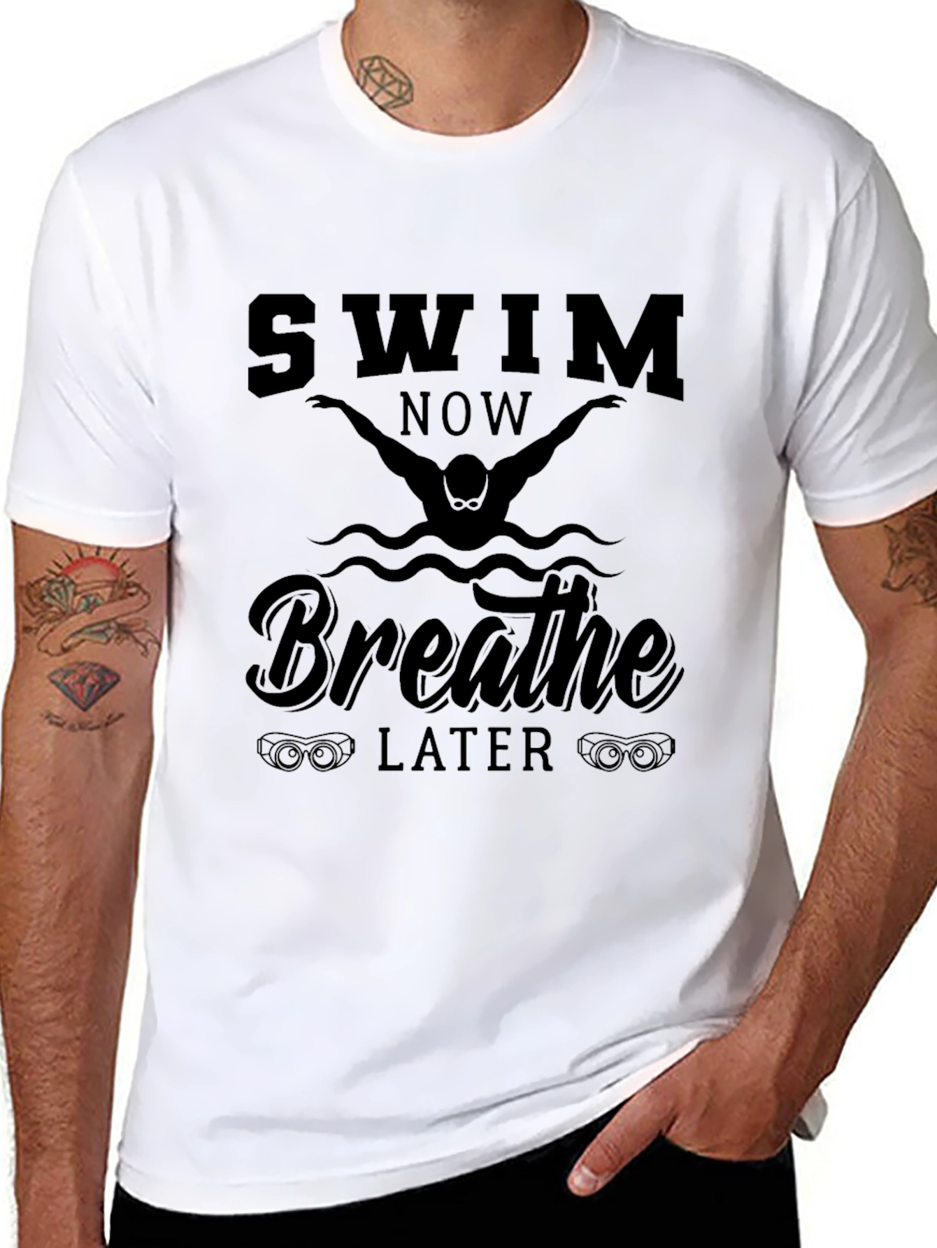 Swim Now Breathe Later Graphic Tee