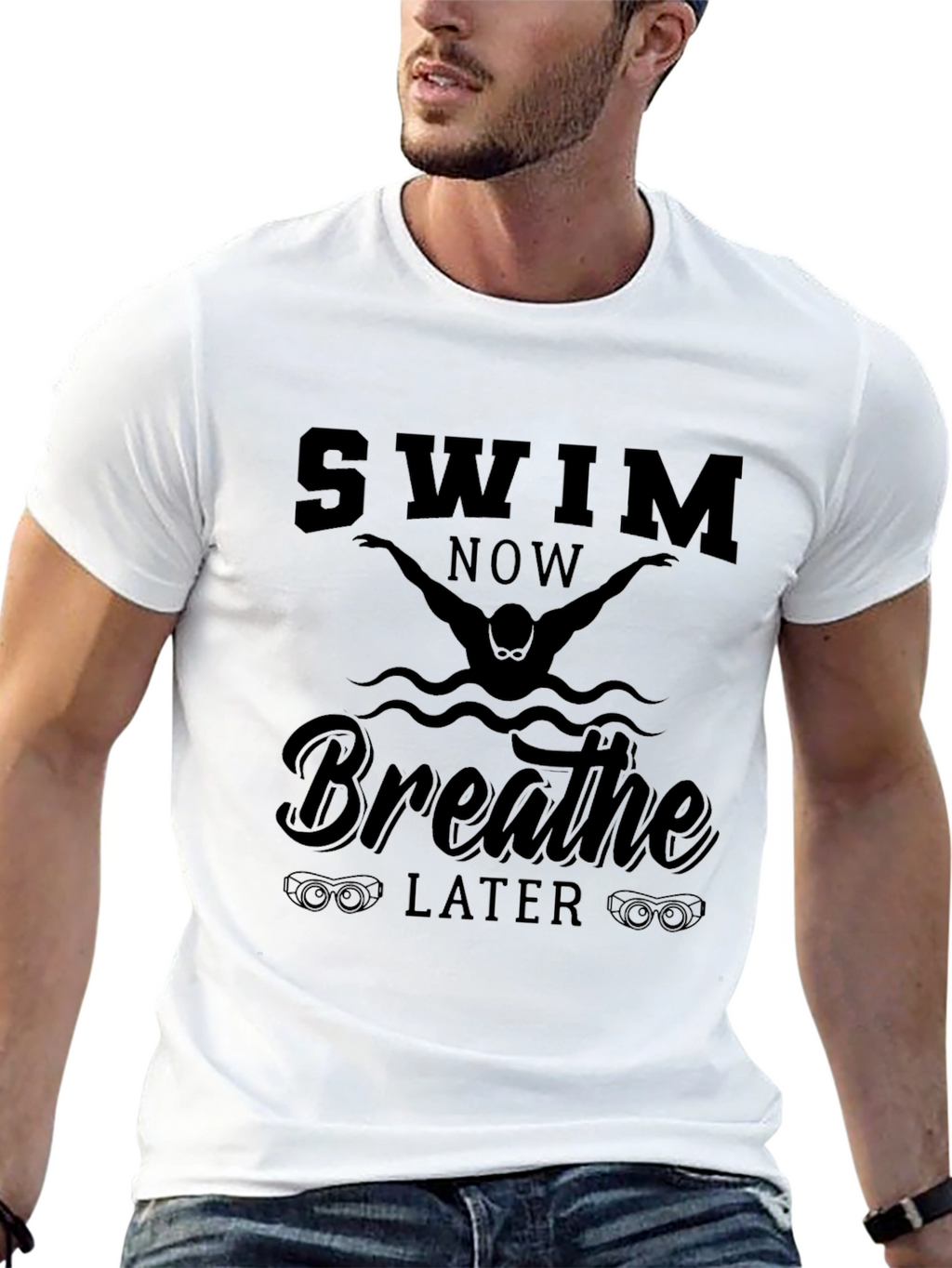 Swim Now Breathe Later Graphic Tee
