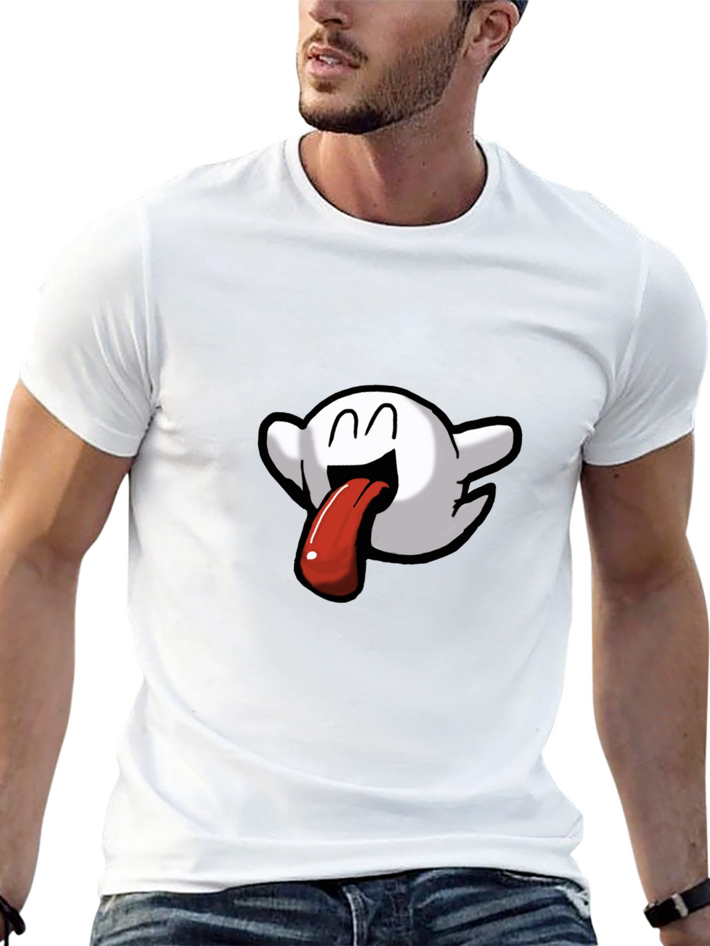 Boo Tongue T-Shirt - Quirky Black Tee