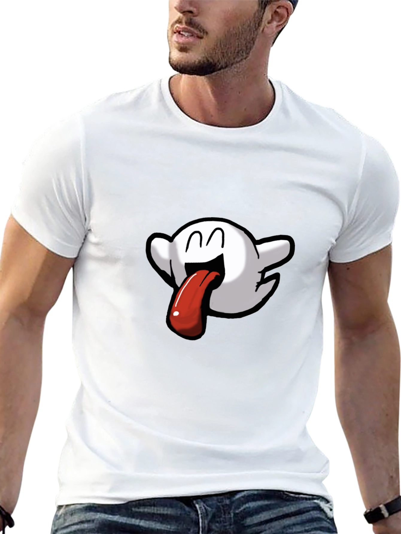 Boo Tongue T-Shirt - Quirky Black Tee