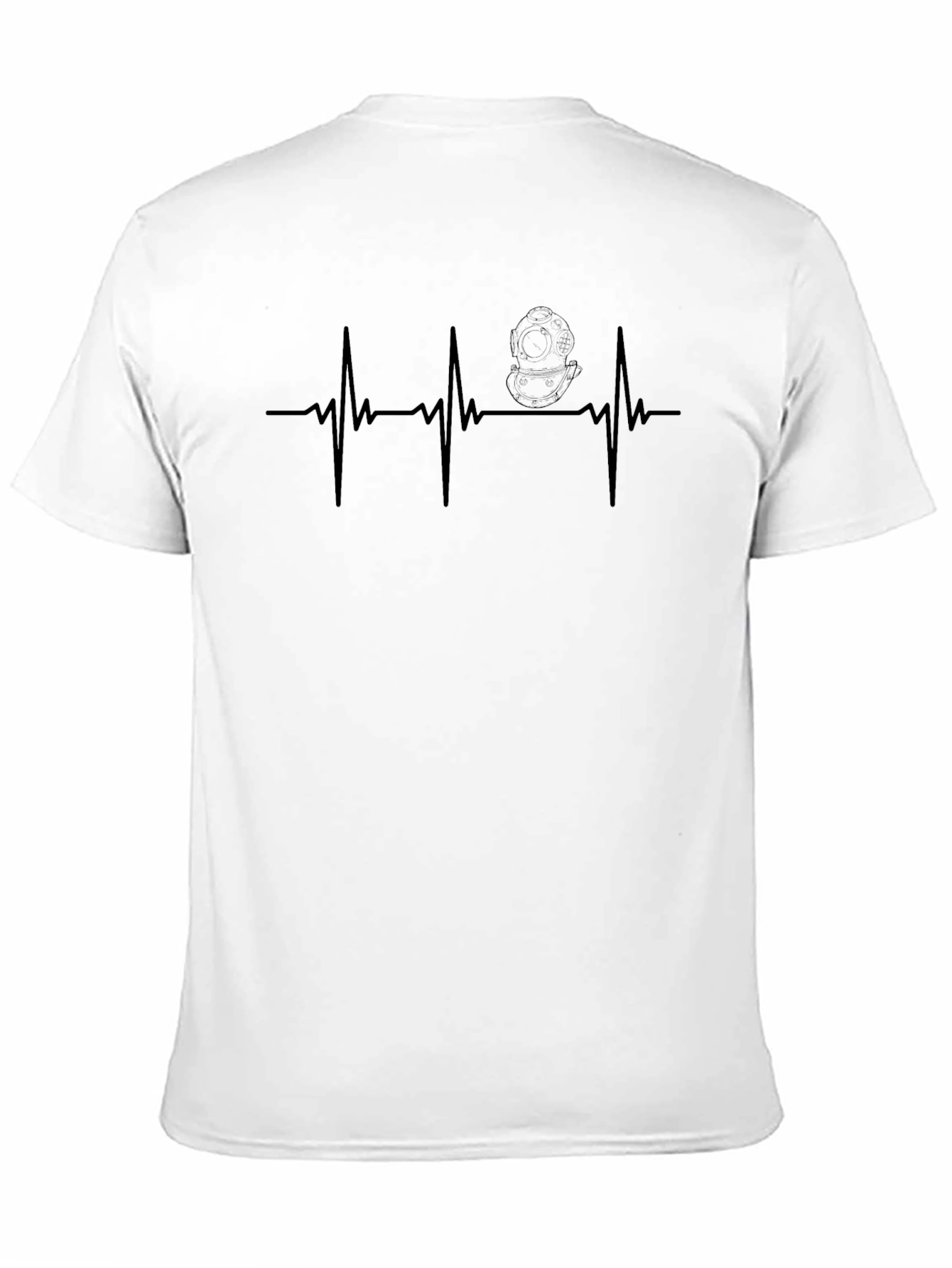 Diver Heartbeat T-Shirt - Black