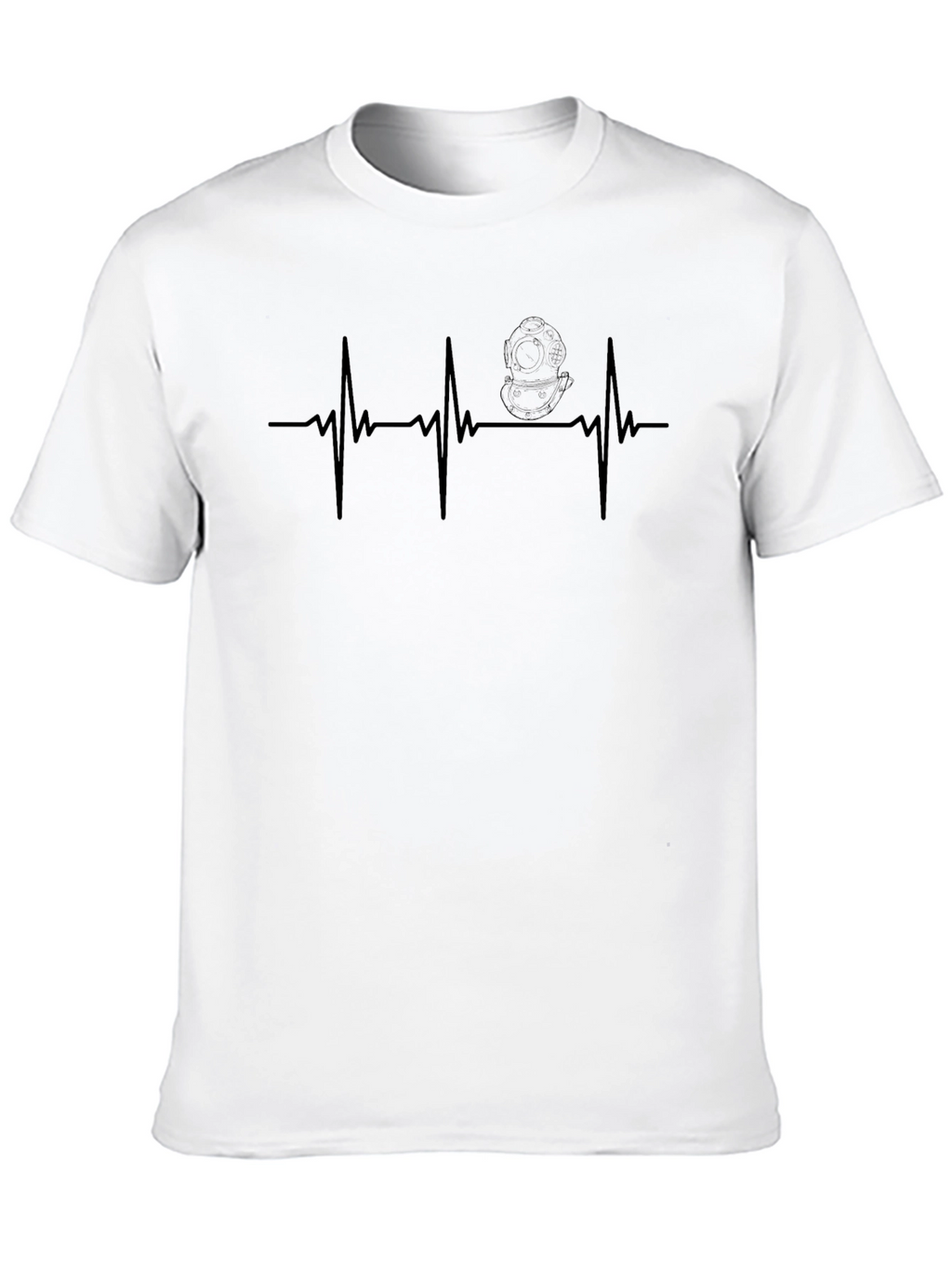 Diver Heartbeat T-Shirt - Black