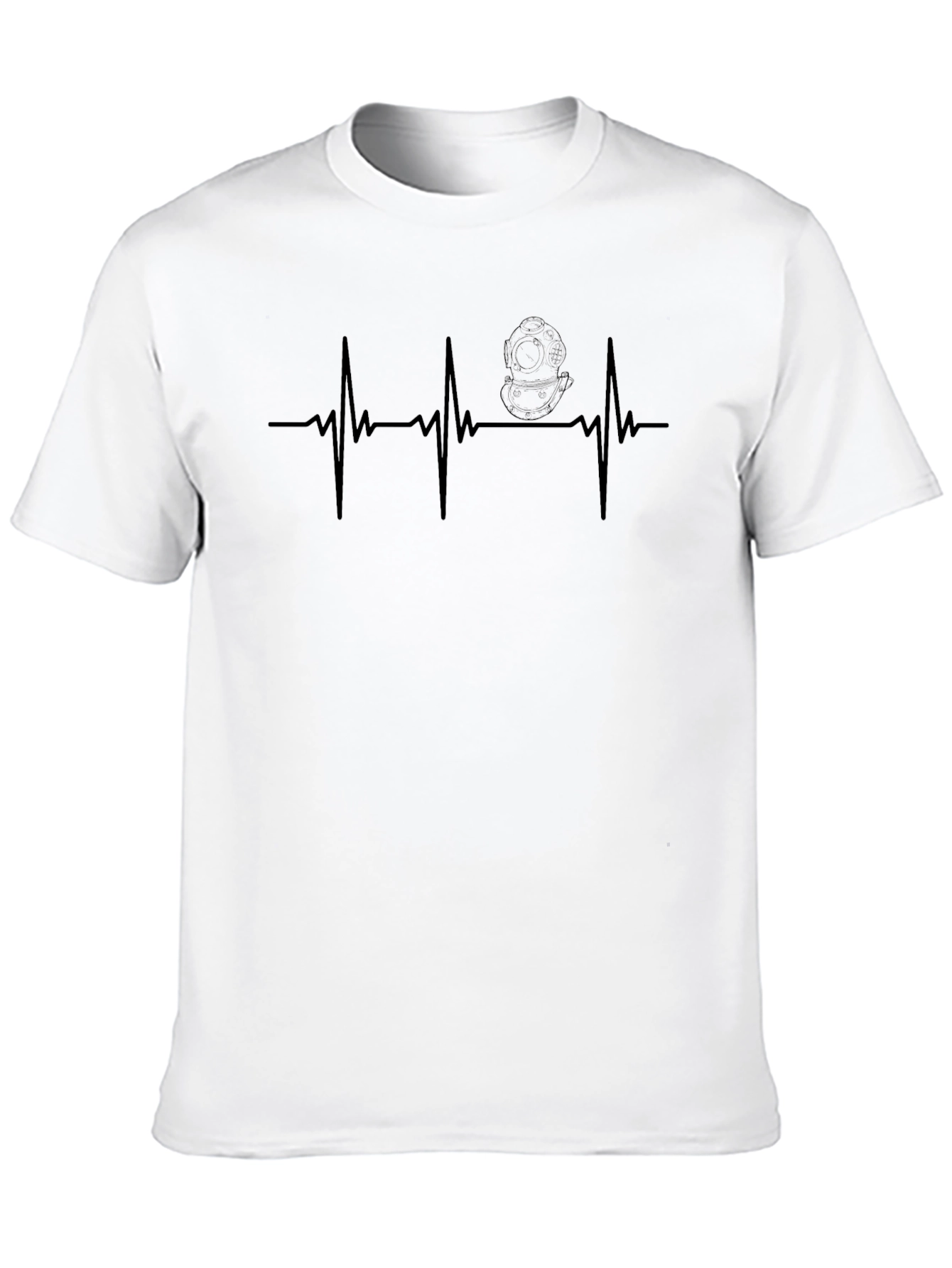 Diver Heartbeat T-Shirt - Black