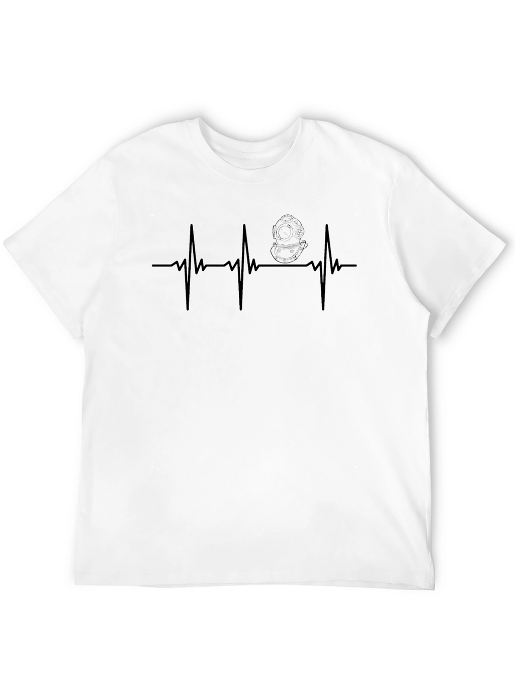 Diver Heartbeat T-Shirt - Black