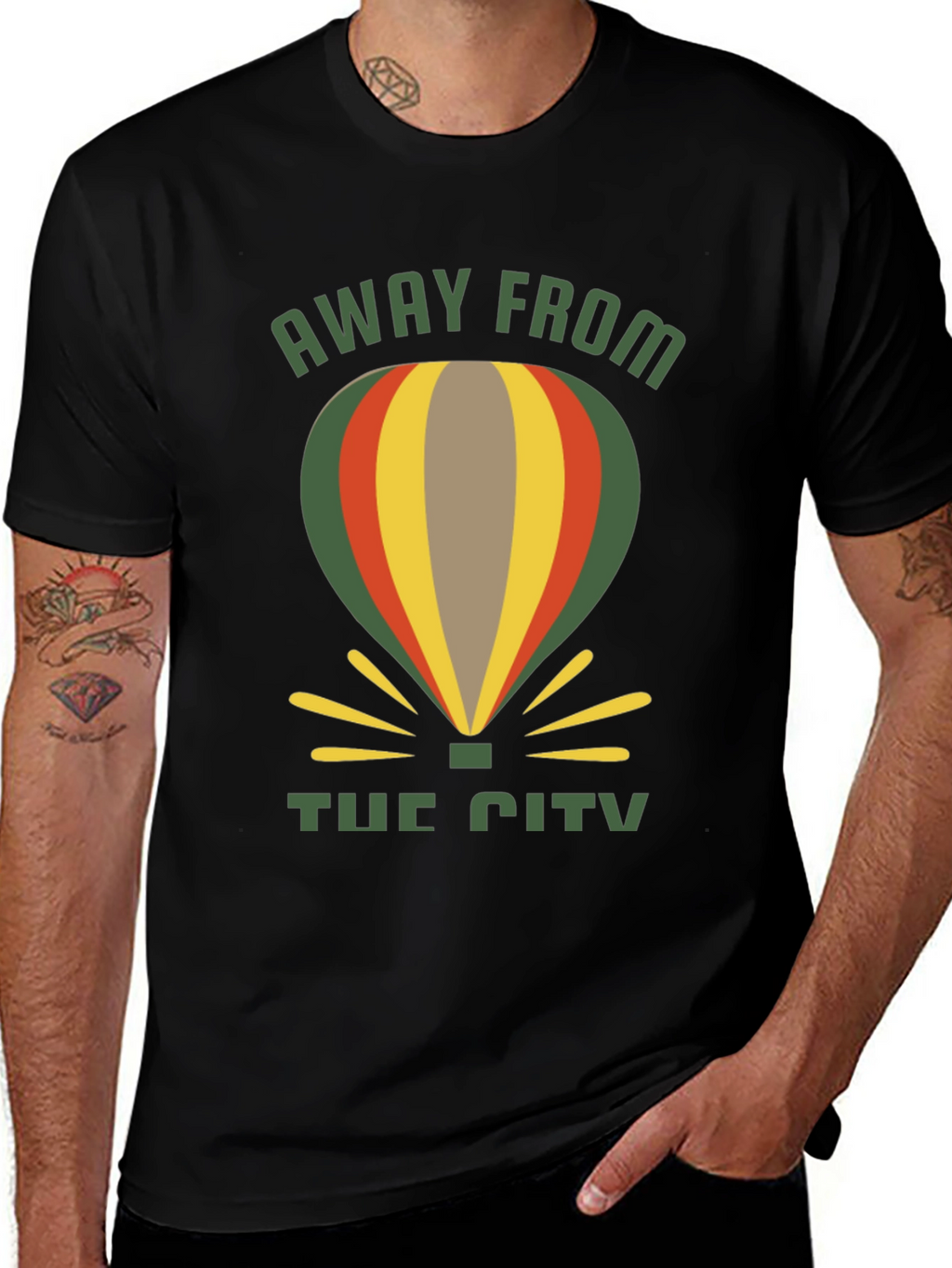 Away From The City Hot Air Balloon T-Shirt