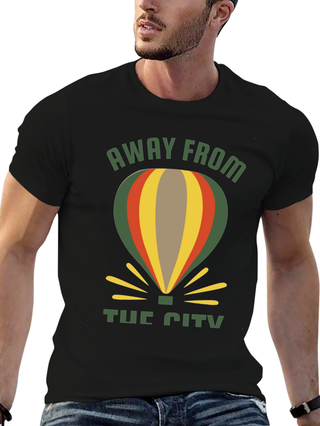 Away From The City Hot Air Balloon T-Shirt