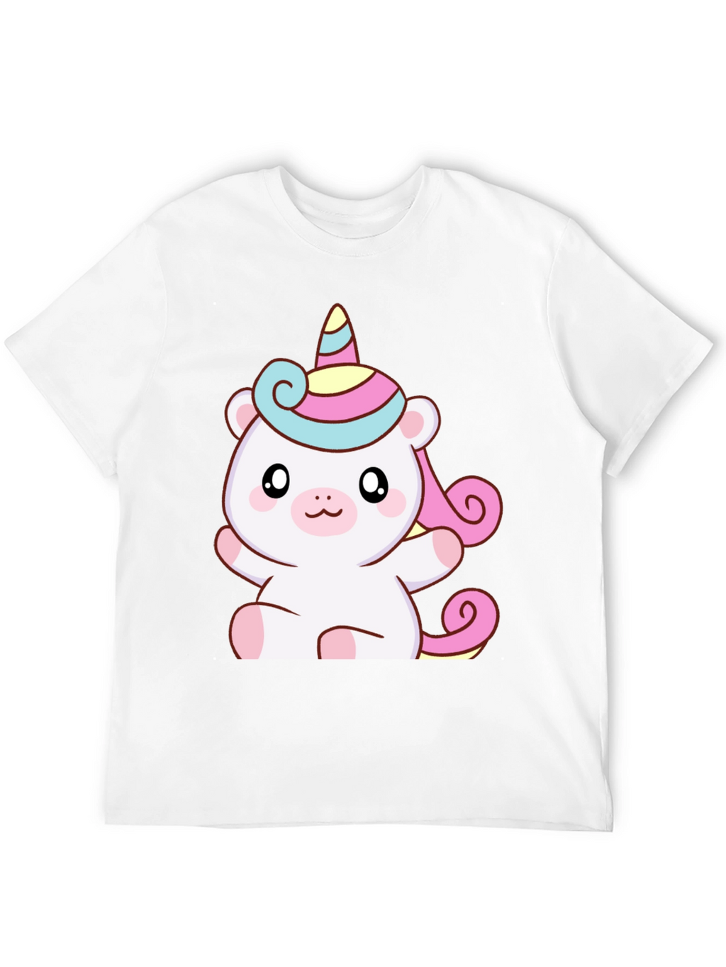 Cute Unicorn Bear Graphic Black T-Shirt