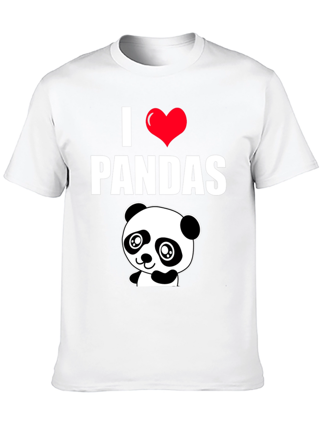 I Heart Pandas Black Graphic Tee Shirt