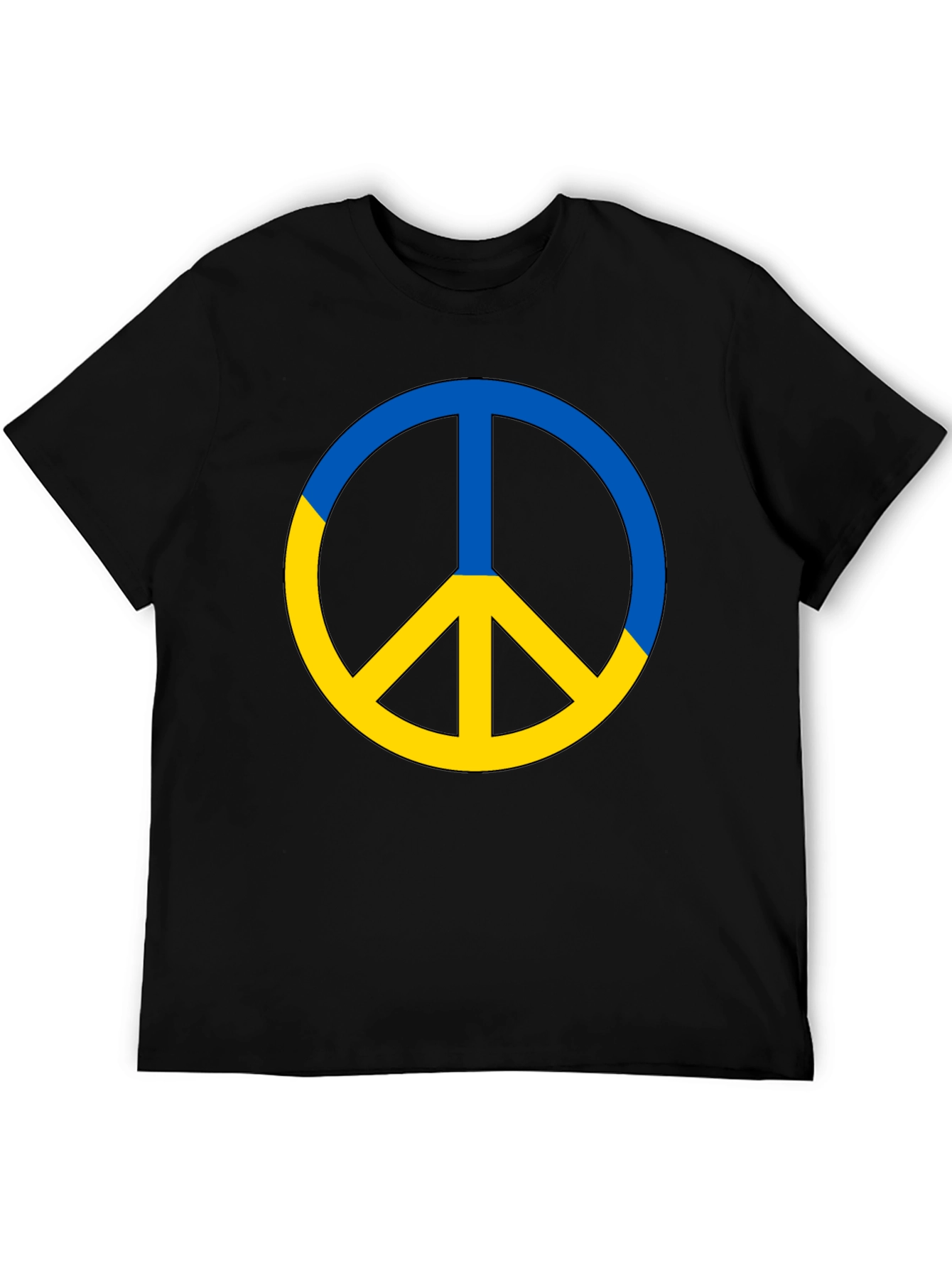 Ukraine Peace Sign T-Shirt - Black