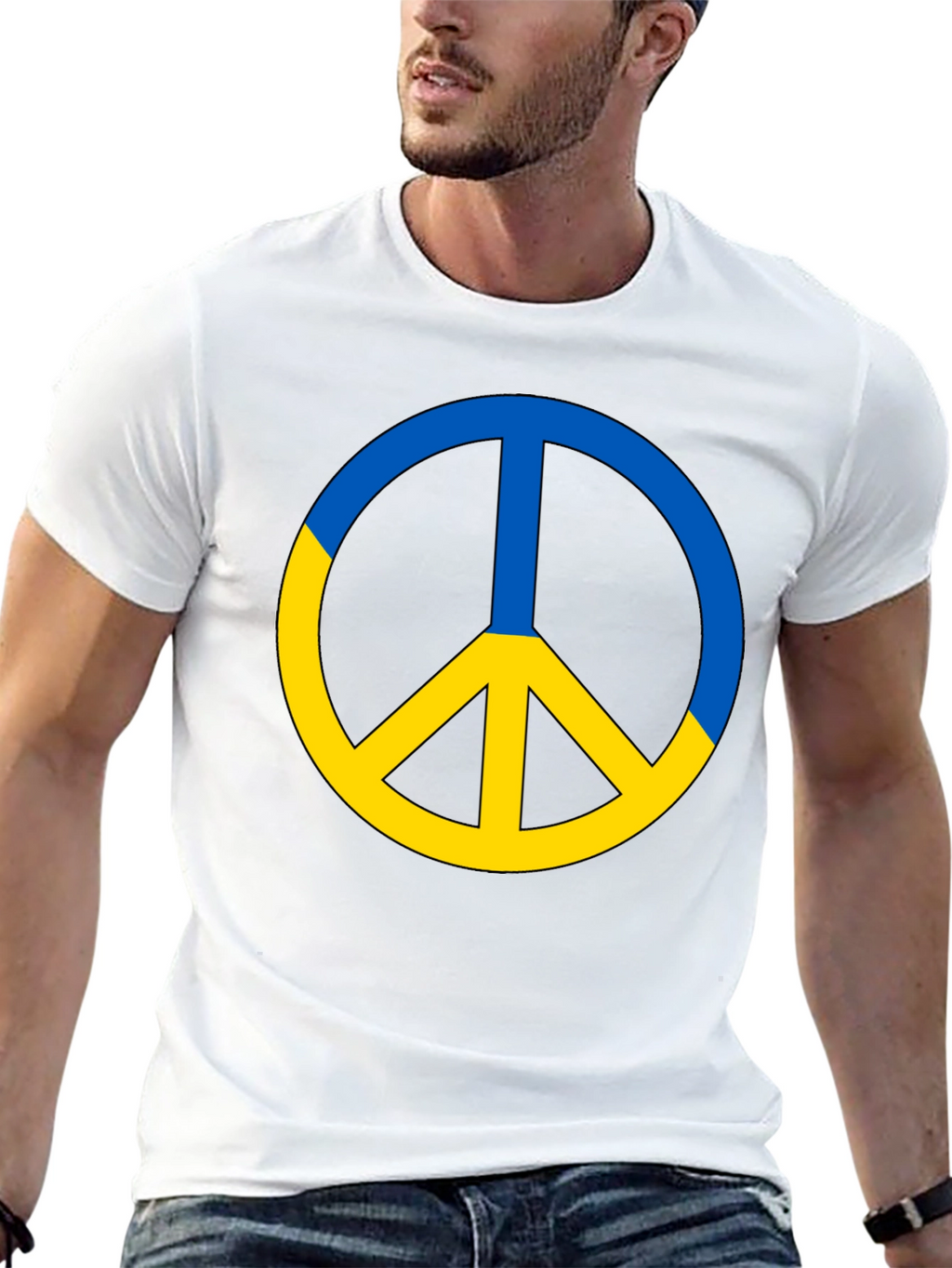 Ukraine Peace Sign T-Shirt - Black