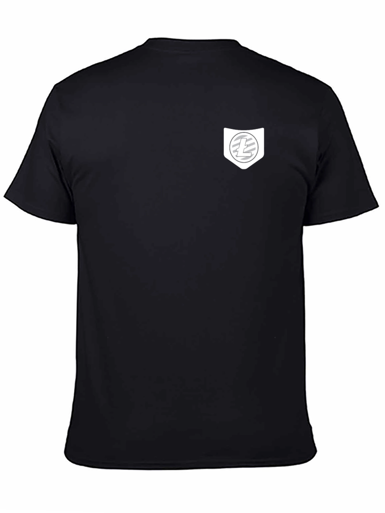 Black Crypto T-Shirt with Pocket Litecoin Logo