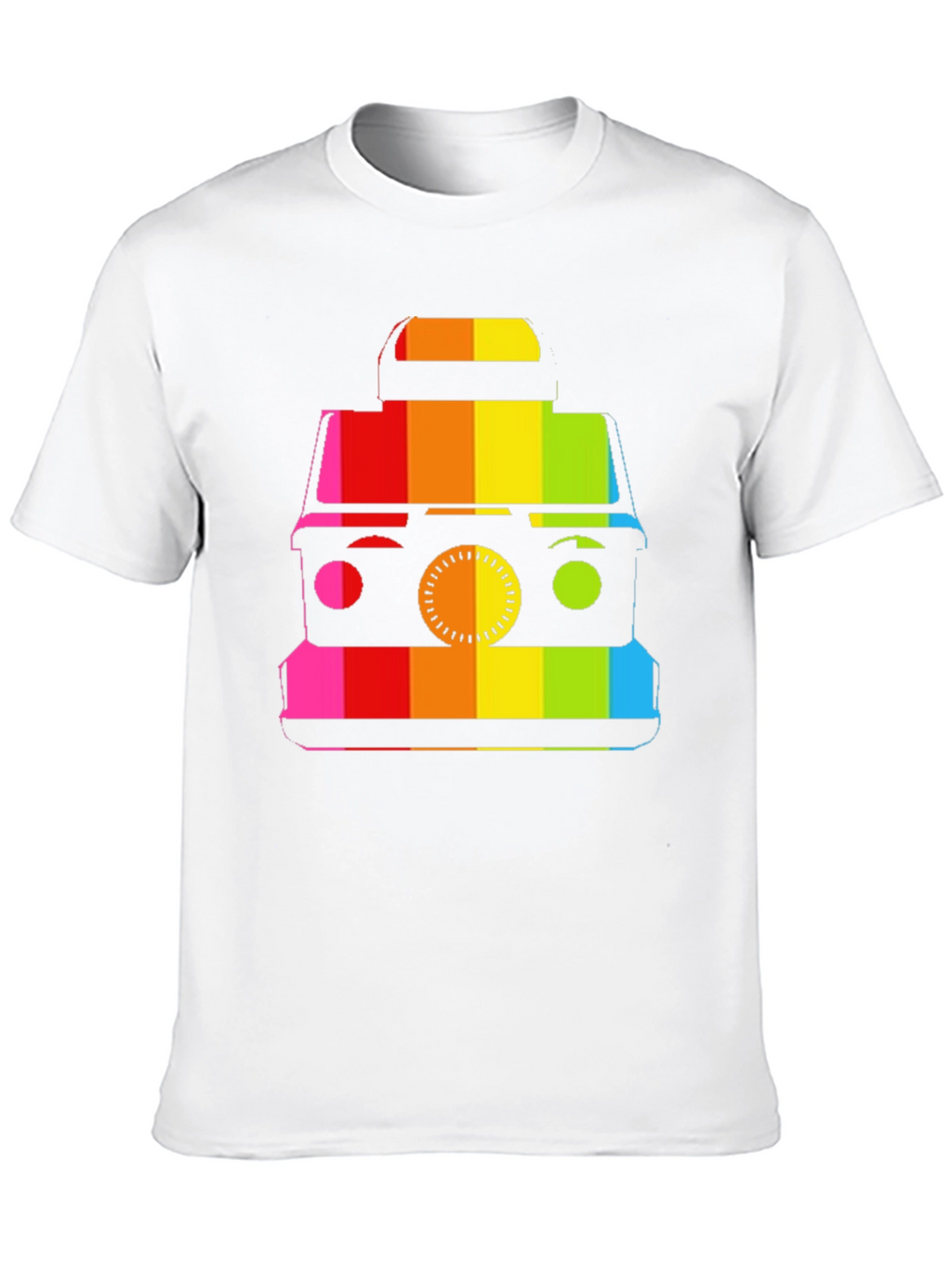 Retro Rainbow Camera Graphic T-Shirt