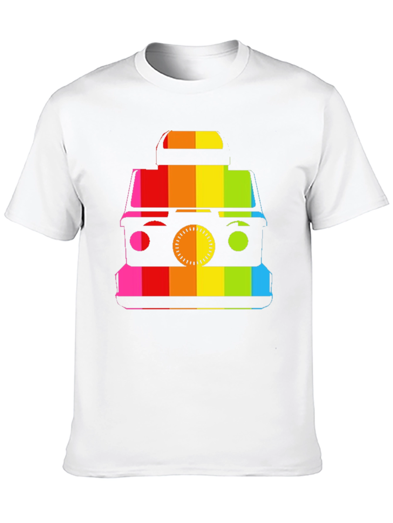 Retro Rainbow Camera Graphic T-Shirt