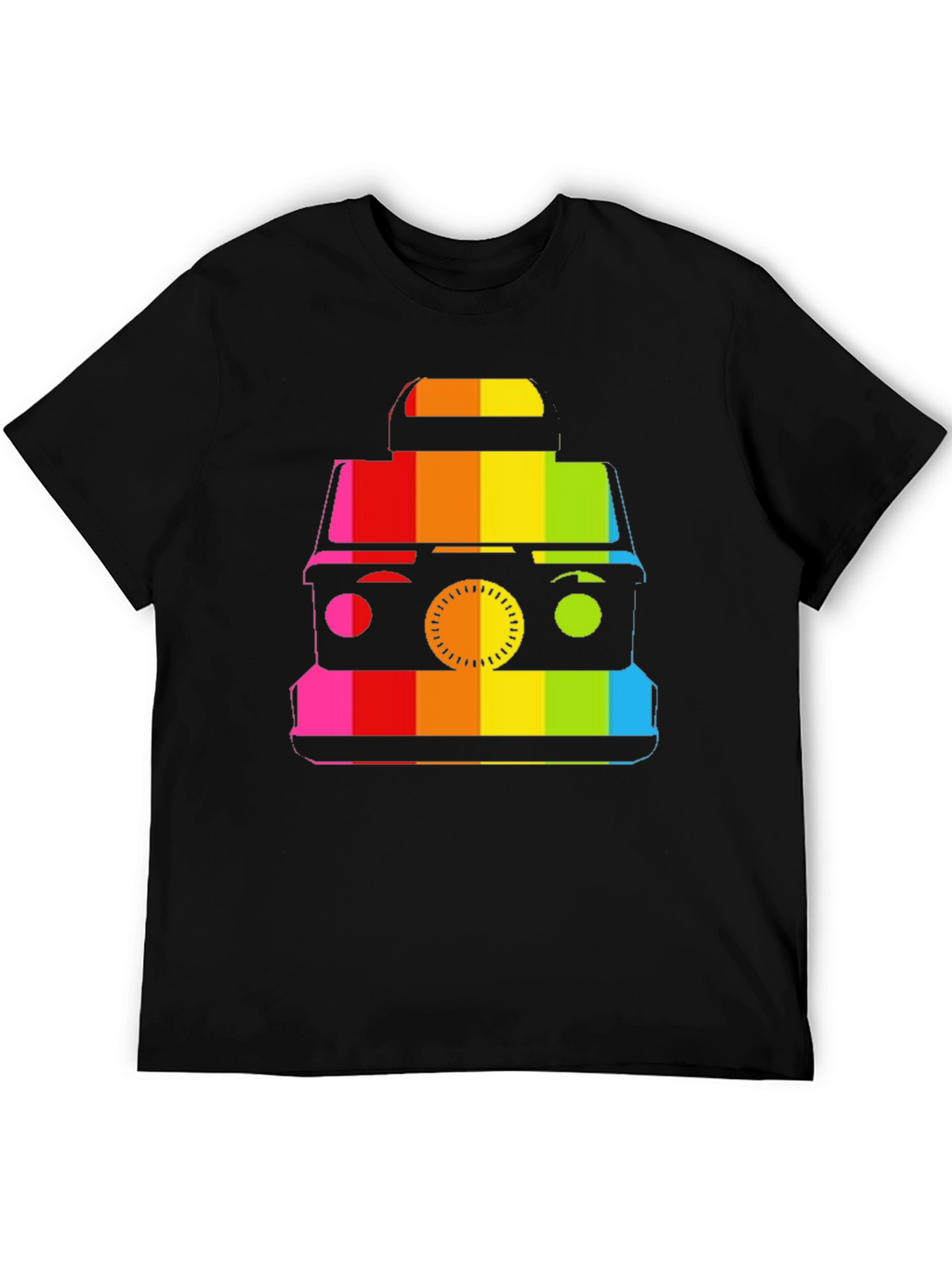 Retro Rainbow Camera Graphic T-Shirt