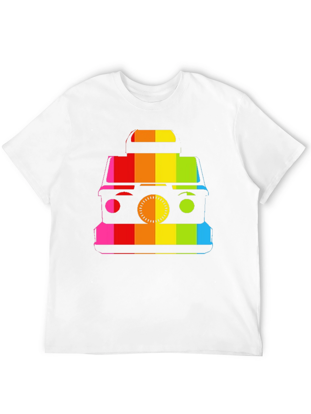 Retro Rainbow Camera Graphic T-Shirt