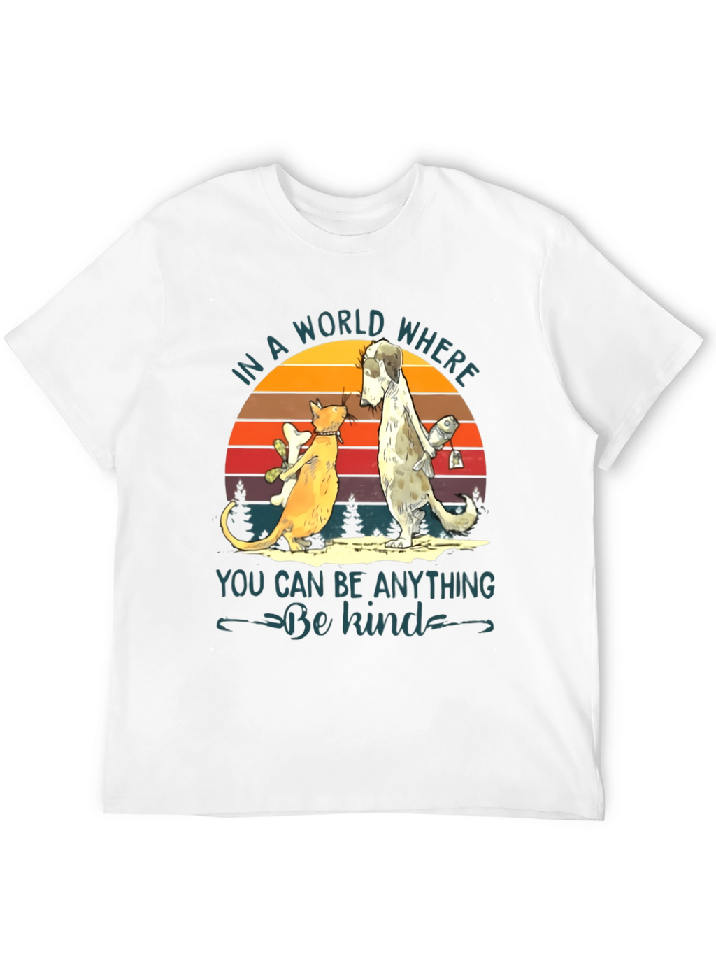 Be Kind T-Shirt: Cat & Dog Graphic Tee