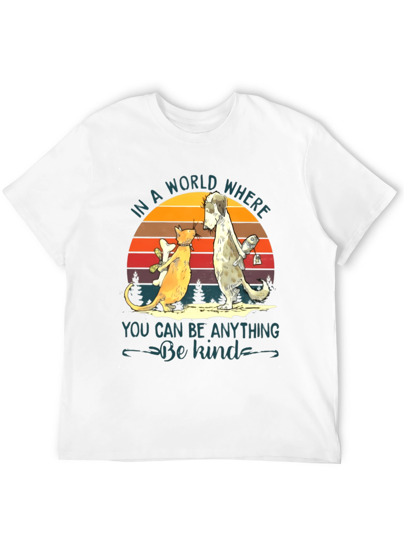 Be Kind T-Shirt: Cat & Dog Graphic Tee