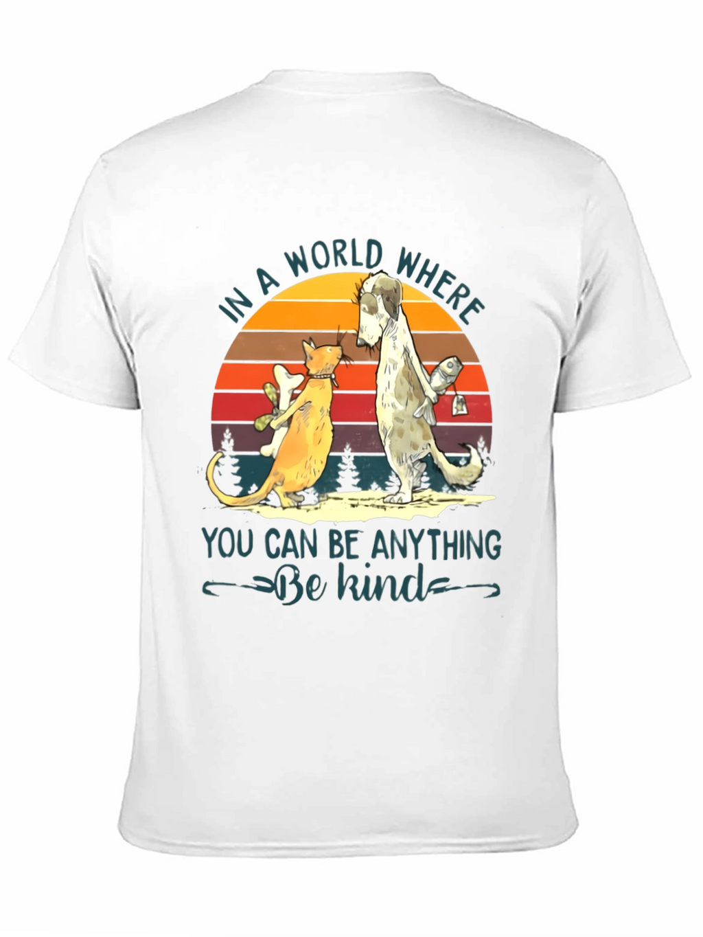 Be Kind T-Shirt: Cat & Dog Graphic Tee