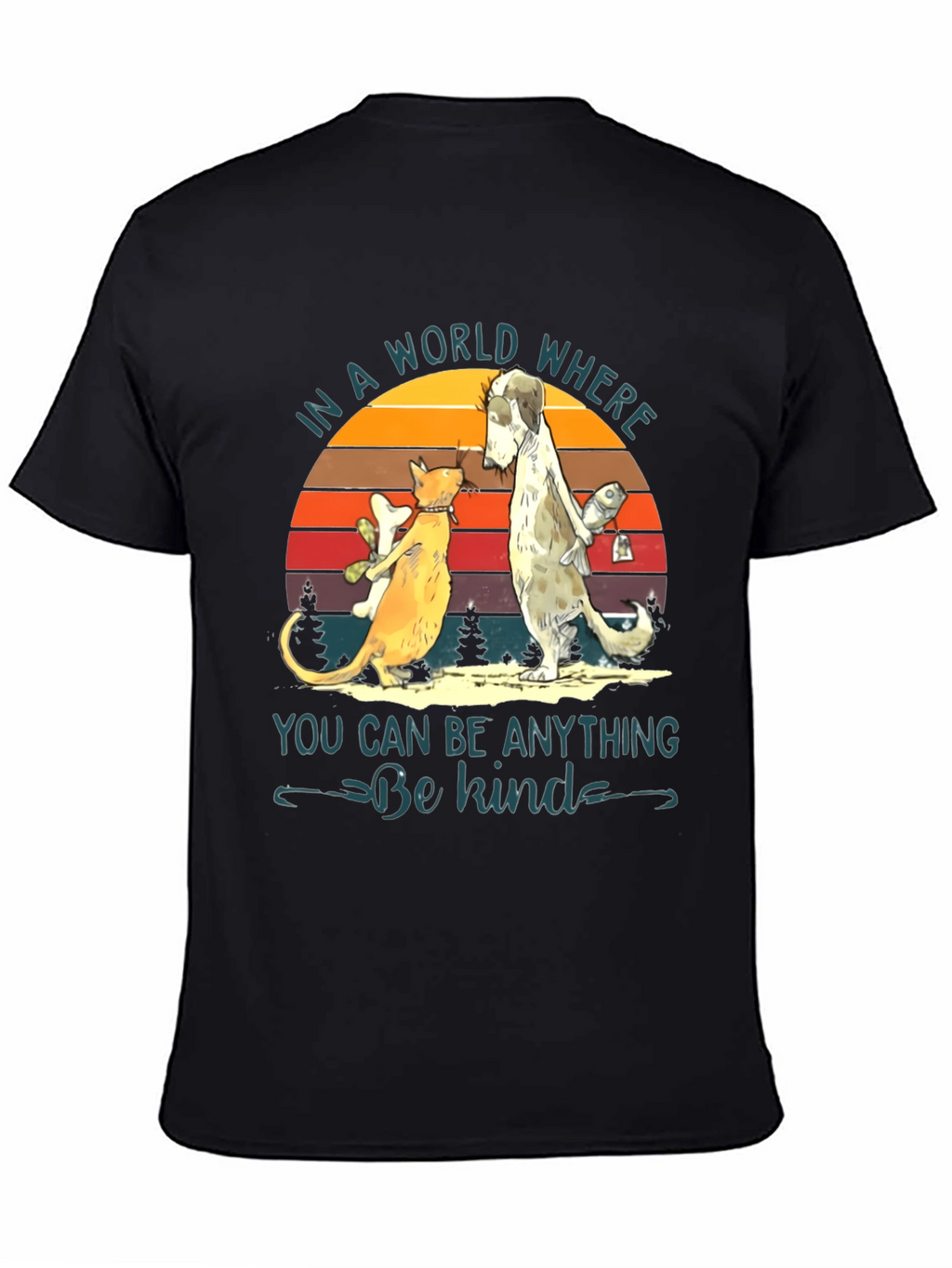 Be Kind T-Shirt: Cat & Dog Graphic Tee