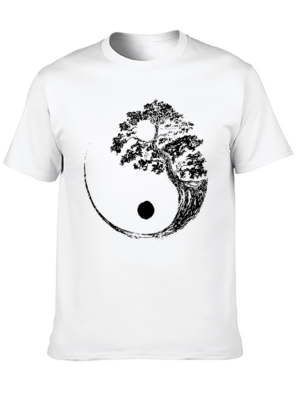 Yin Yang Tree Graphic Tee - Mens Black T-Shirt
