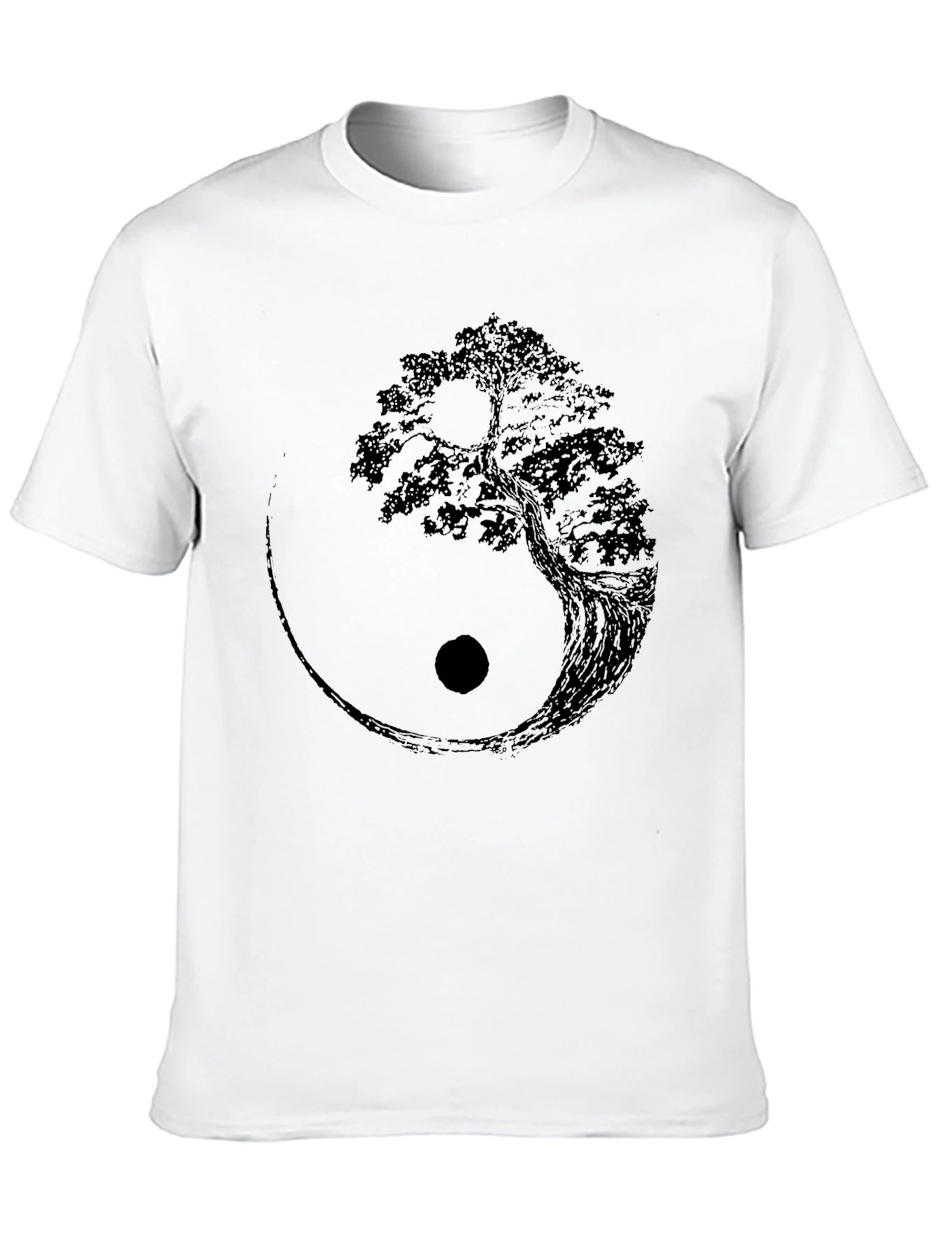 Yin Yang Tree Graphic Tee - Mens Black T-Shirt