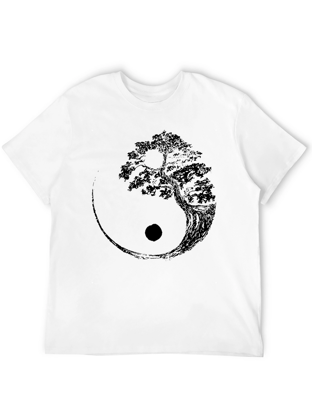 Yin Yang Tree Graphic Tee - Mens Black T-Shirt