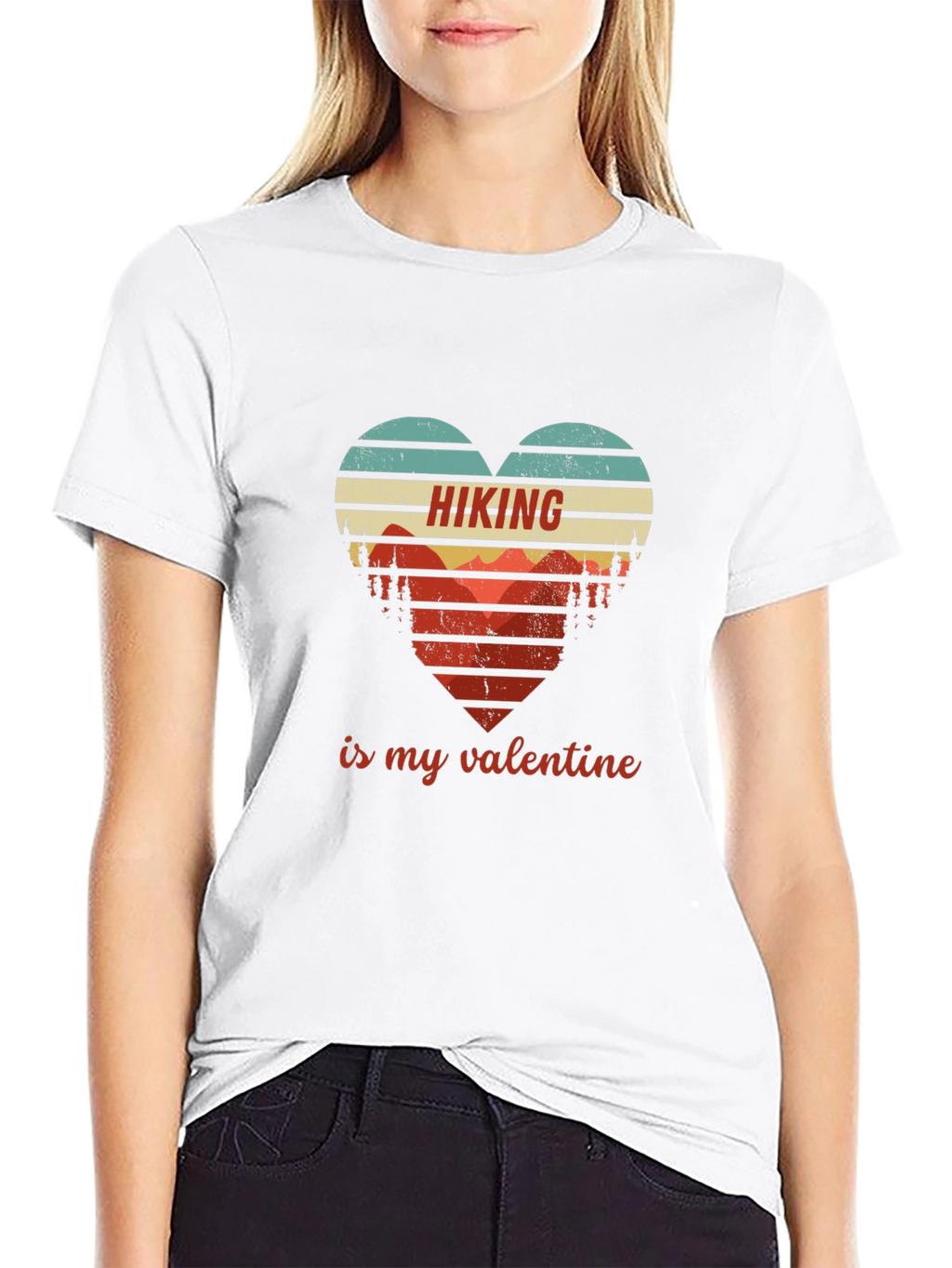 Hiking Valentine Heart Graphic Tee