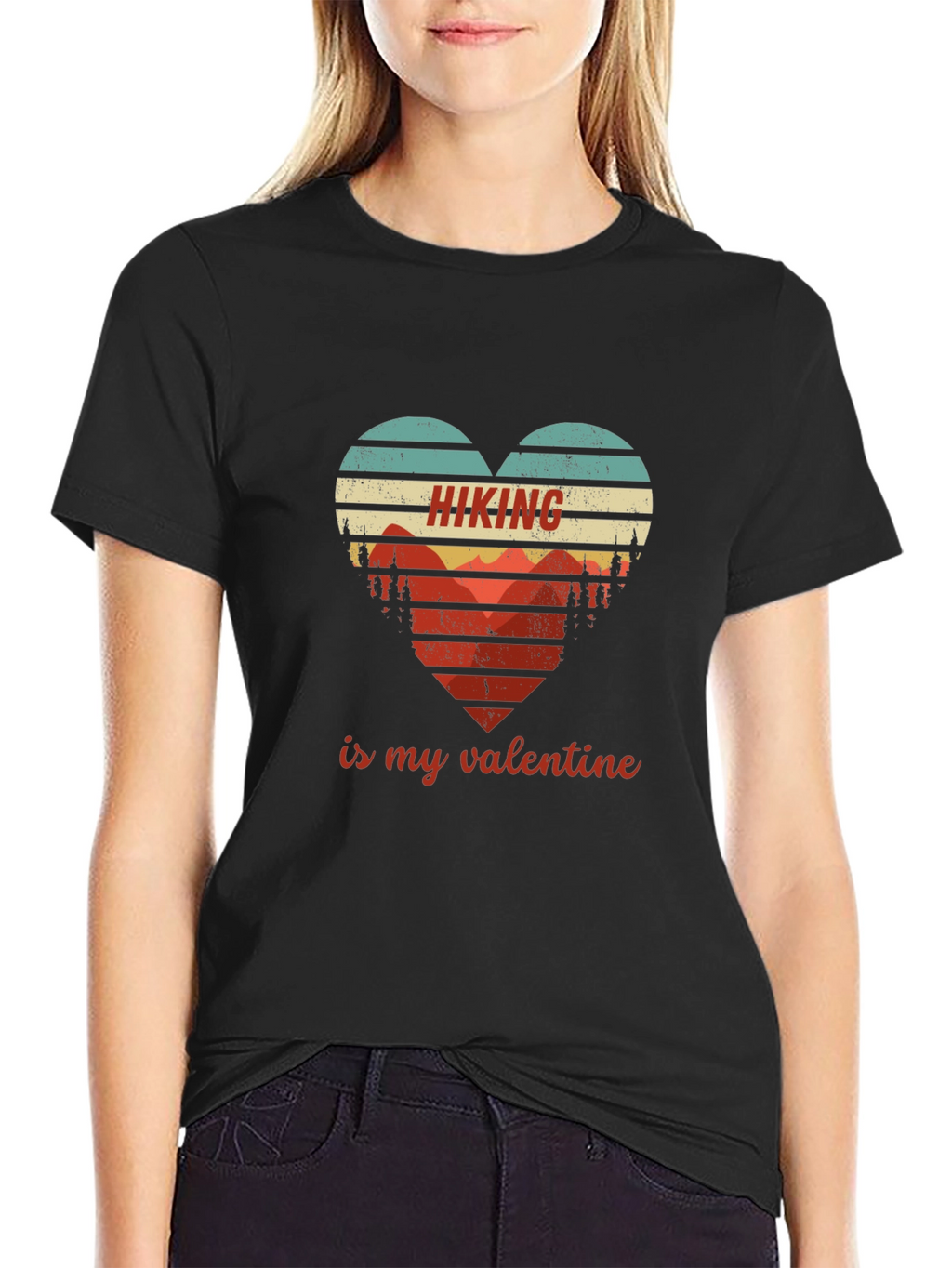 Hiking Valentine Heart Graphic Tee