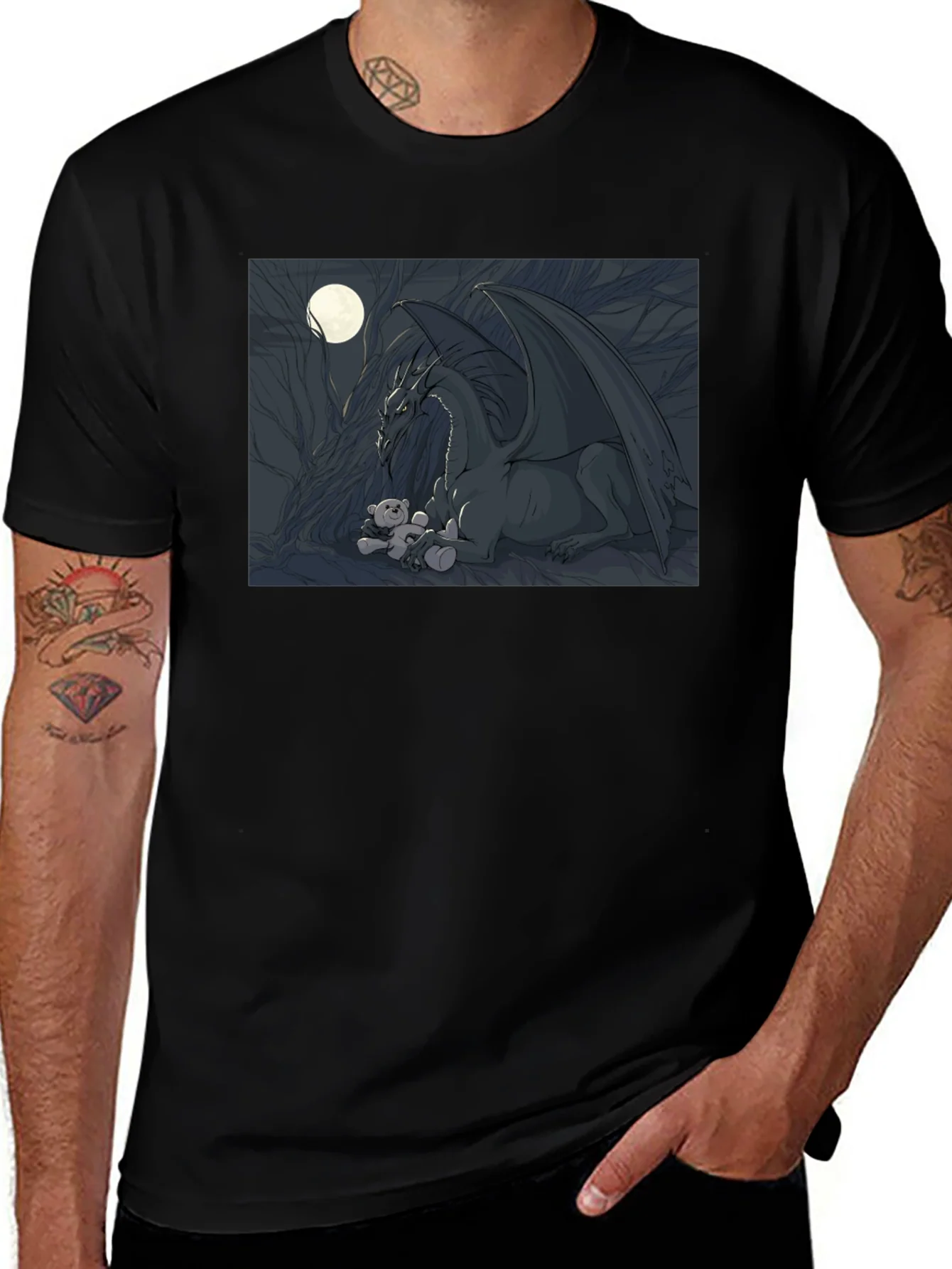 Dragon & Teddy Bear Graphic Tee