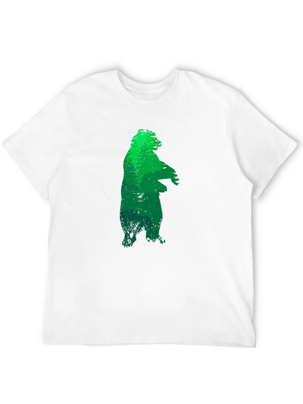 Green Bear Silhouette Black T-Shirt