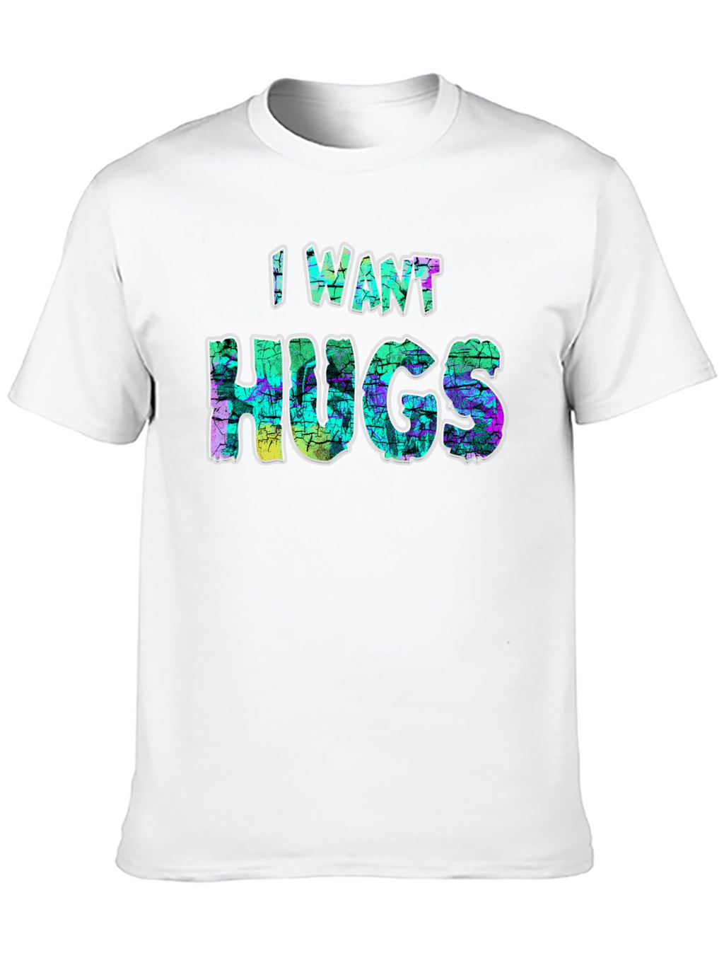 I Want Hugs Black Graphic T-Shirt