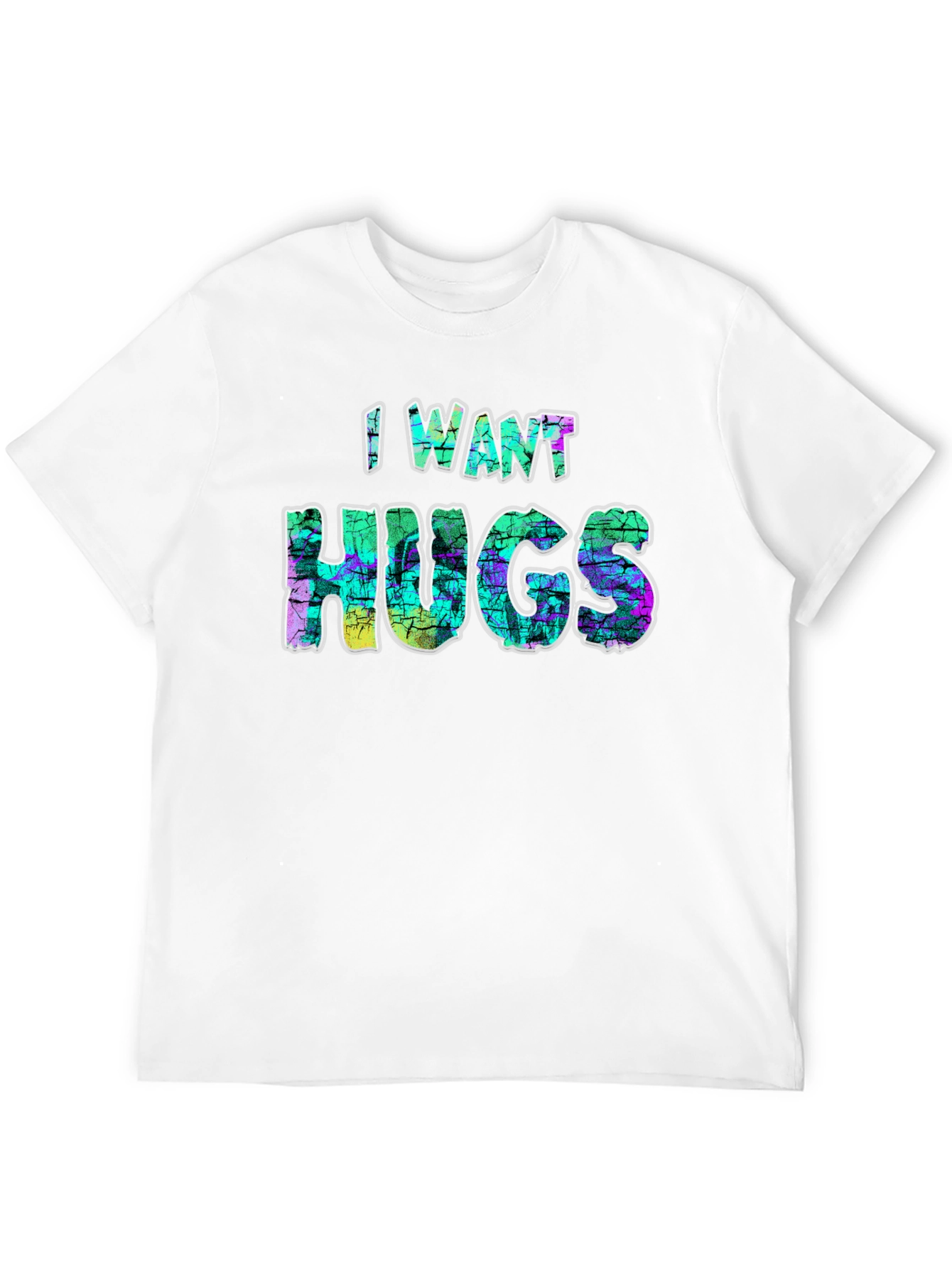 I Want Hugs Black Graphic T-Shirt