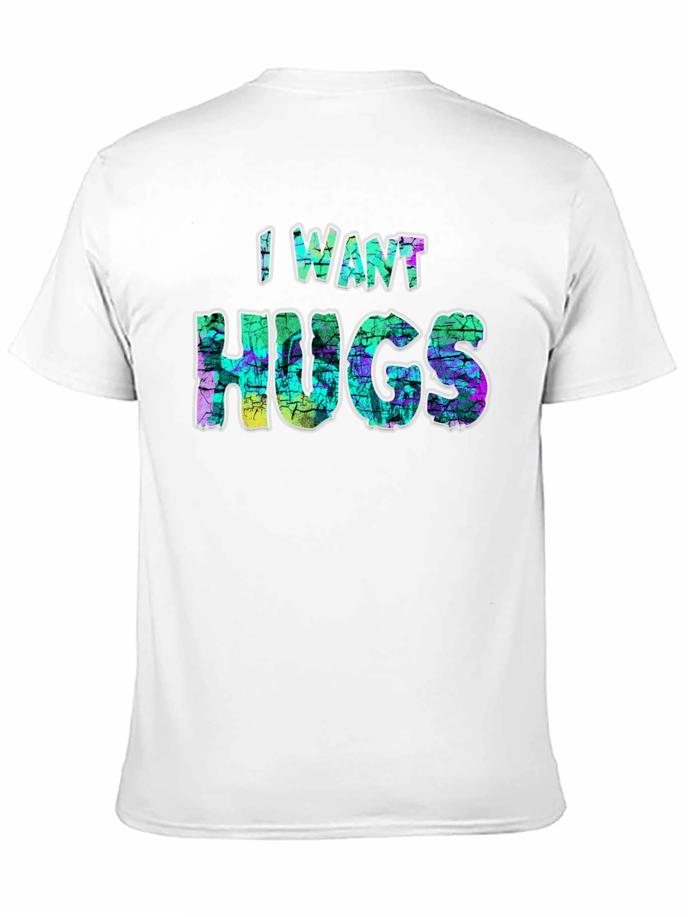 I Want Hugs Black Graphic T-Shirt