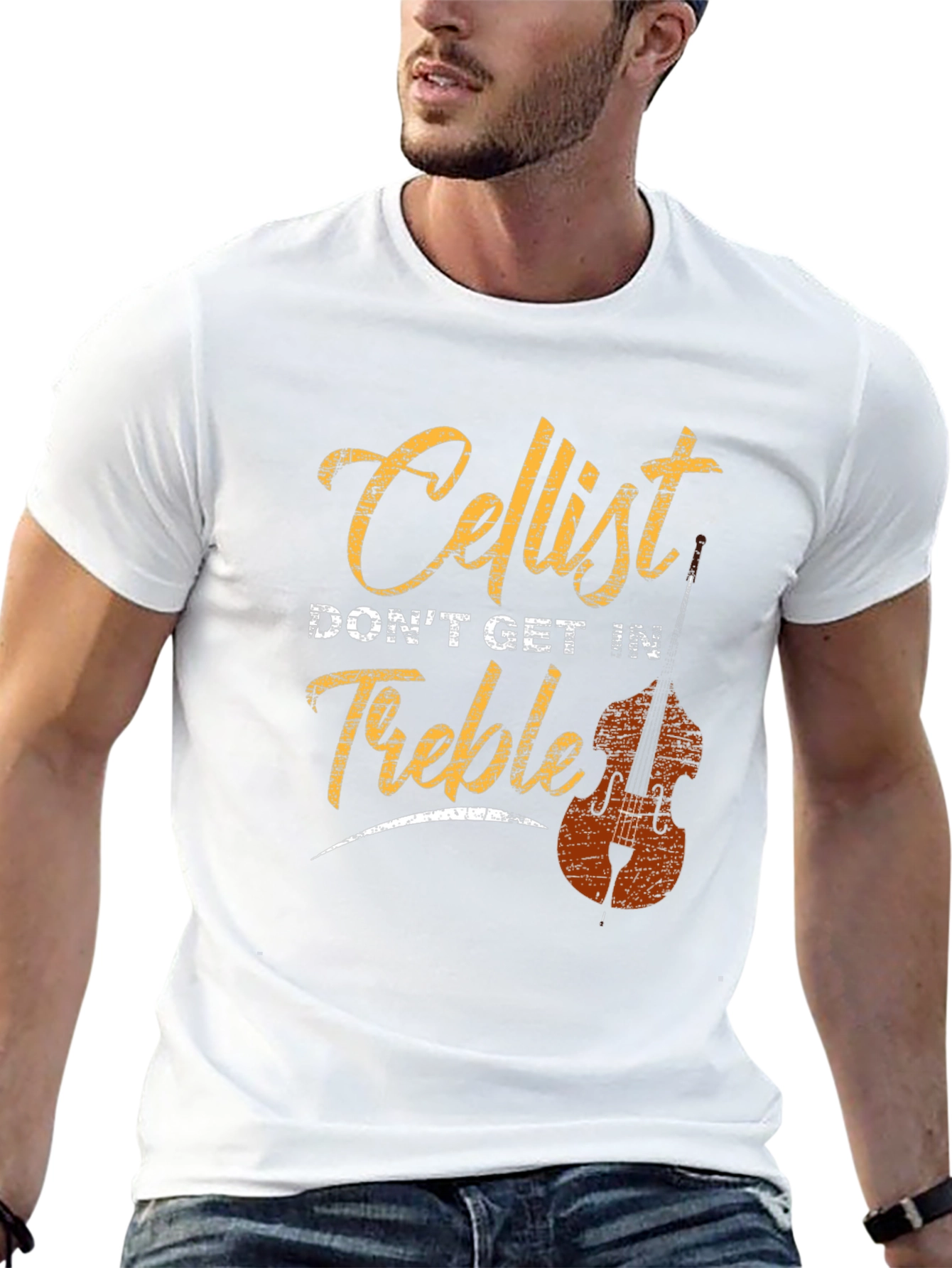 Cellist Dont Get In Treble Graphic T-Shirt
