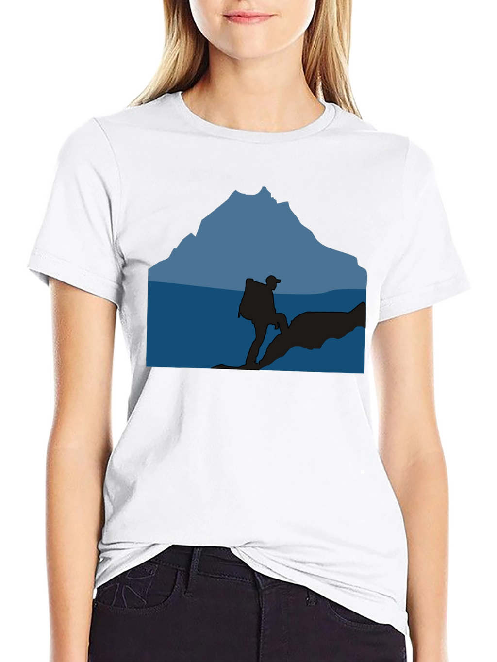Outdoor Adventure Silhouette Graphic Tee - Black