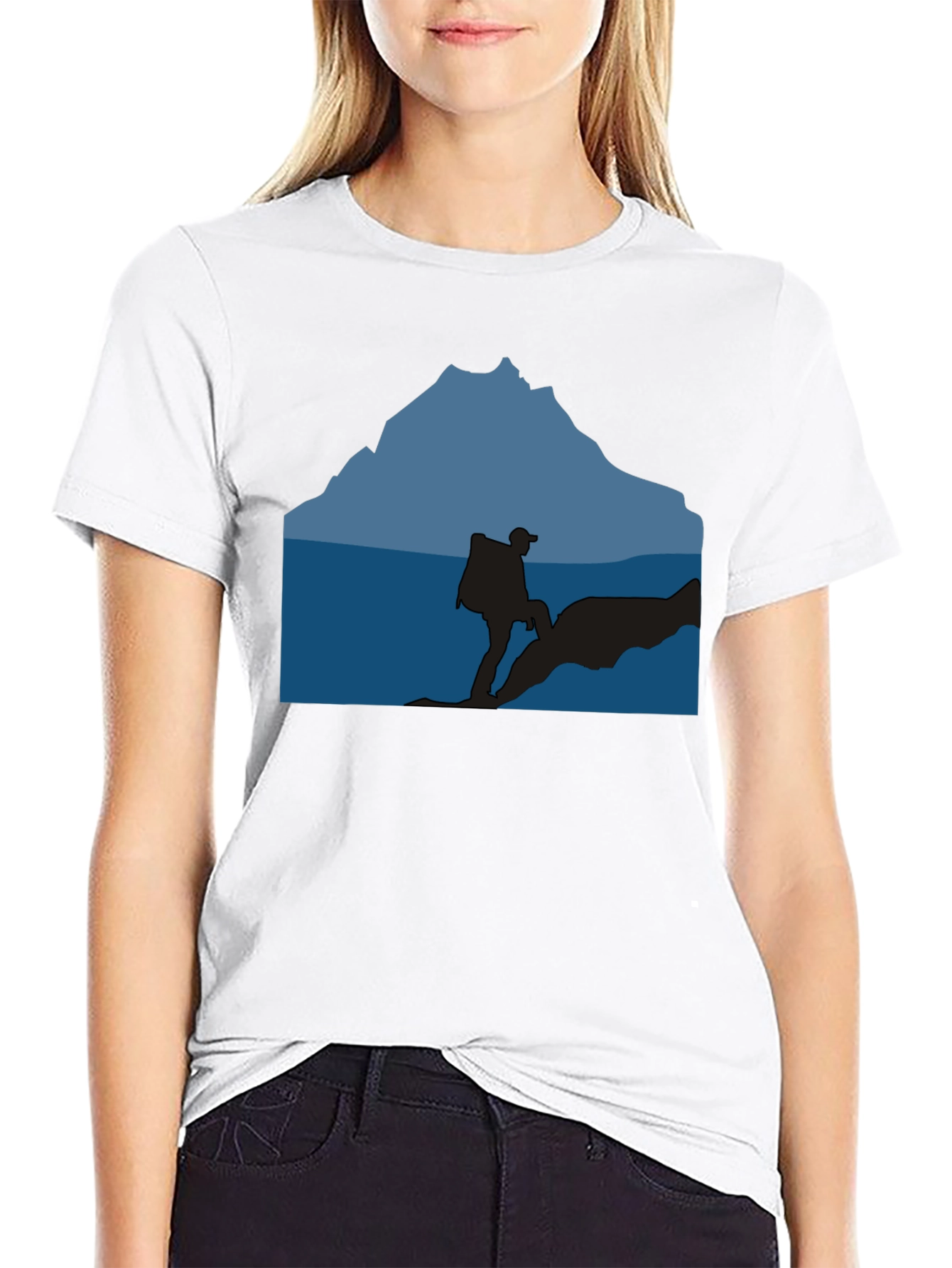 Outdoor Adventure Silhouette Graphic Tee - Black