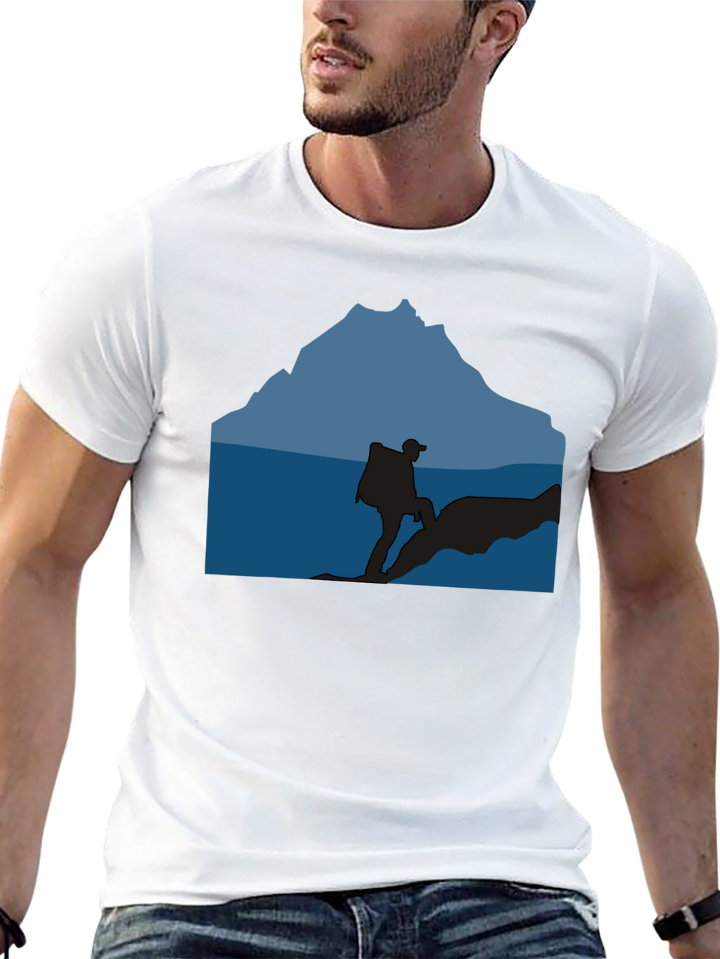 Outdoor Adventure Silhouette Graphic Tee - Black