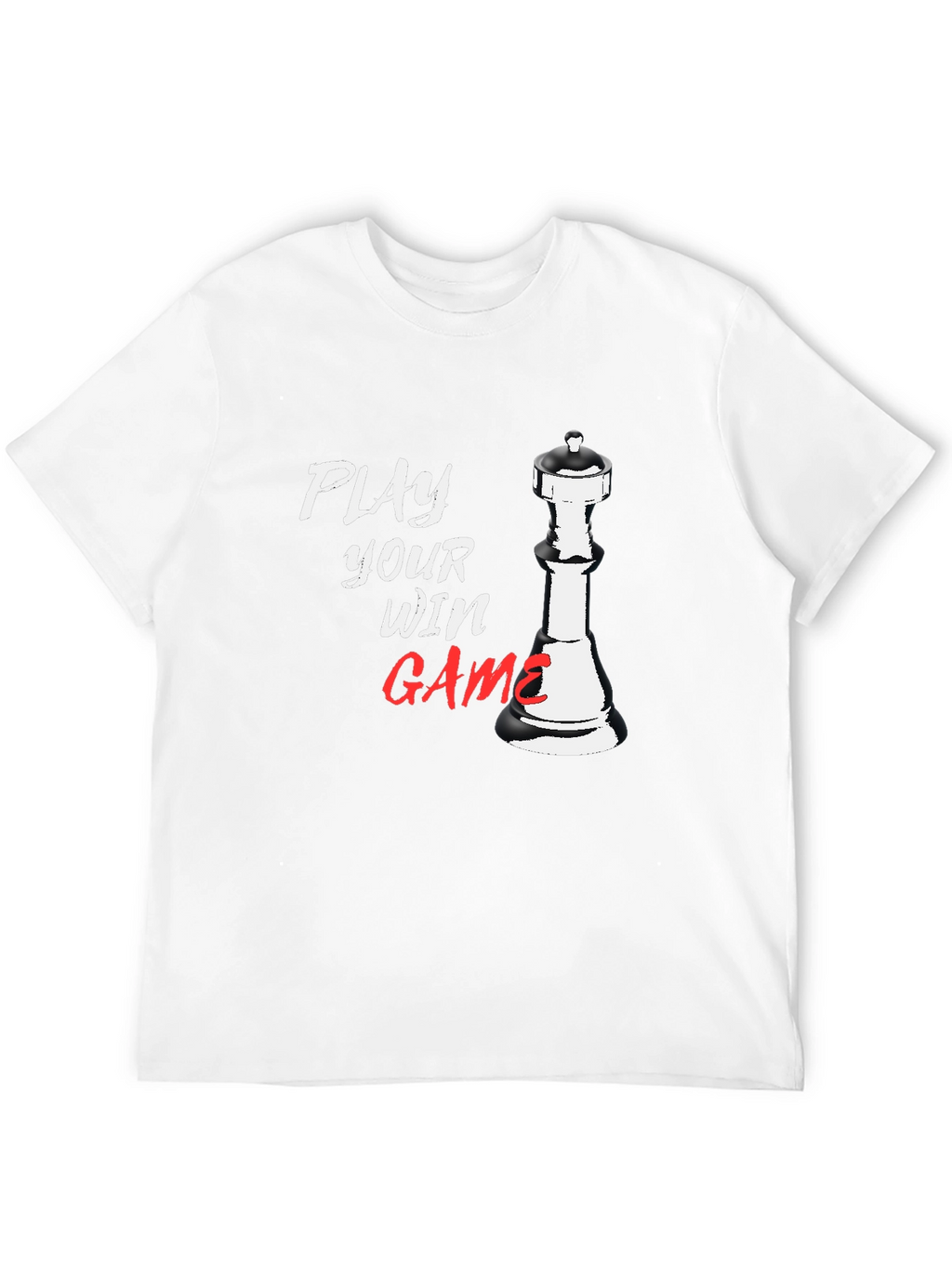 Play Your Win Game Chess Piece Black T-Shirt
